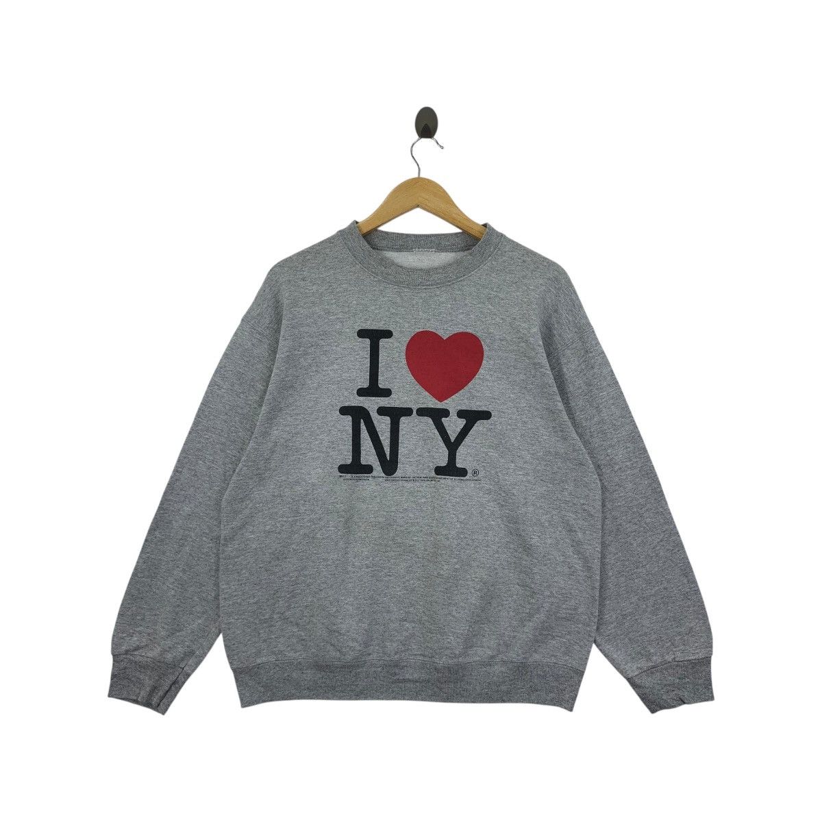 Vintage Vintage I Love New York Print Souvenir Grey Sweatshirt Size US L / EU 52-54 / 3 - 1 Thumbnail