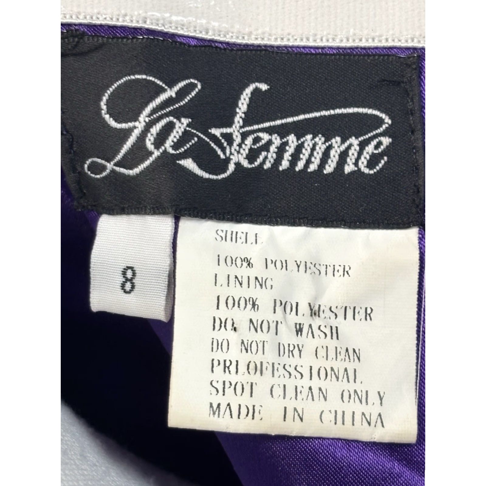 Vintage La Femme Gown Dress 8 Women’s Purple Jewels Ruched Strapless Prom Formal Size M / US 6-8 / IT 42-44 - 7 Thumbnail