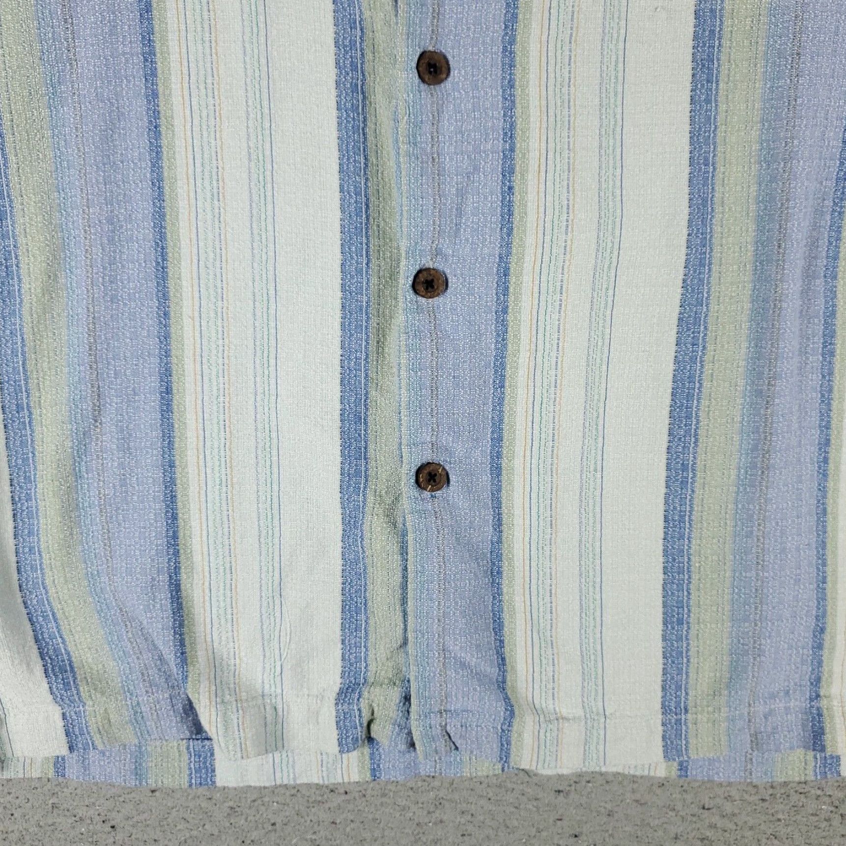 Tommy Bahama Tommy Bahama Shirt Mens Large Silk Short Sleeve Button-Up Striped Blue Hawaiian Beach Mens Size US L / EU 52-54 / 3 - 3 Thumbnail