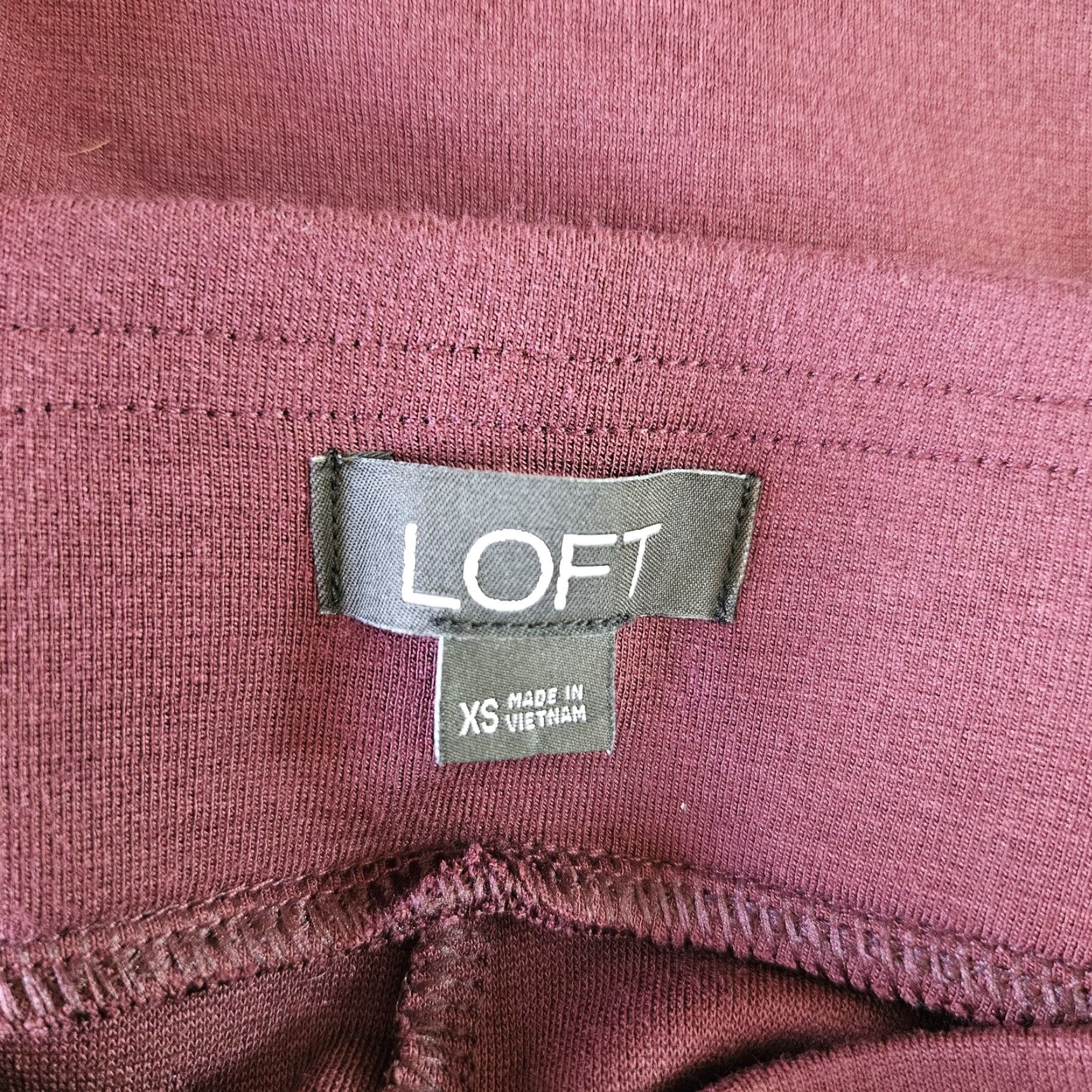Loft Ann Taylor LOFT Womens Pants Ankle Sz XS Burgundy Pull On High Rise Size 26" / US 2 / IT 38 - 7 Thumbnail