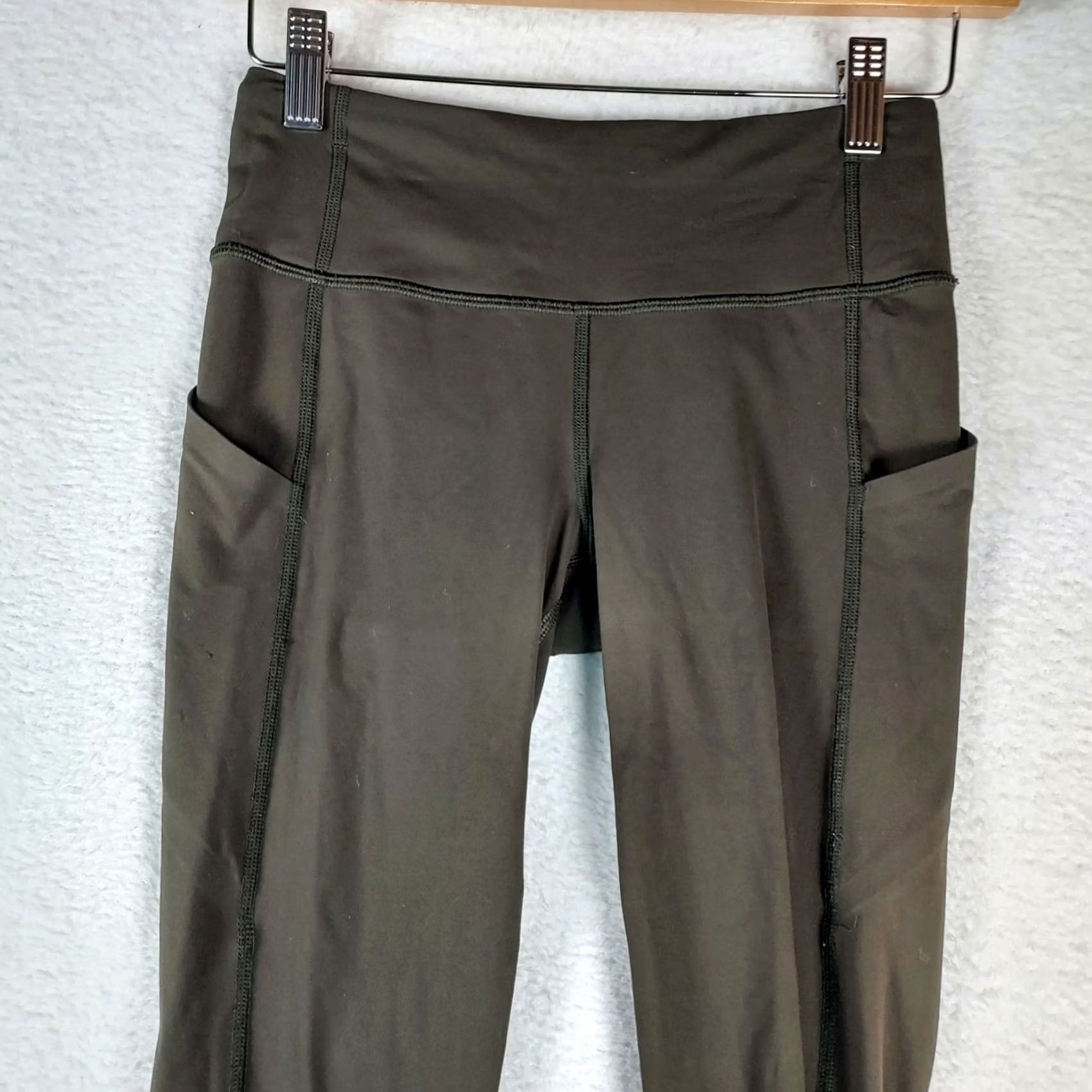 Lululemon VINTAGE Lululemon Fast and Free Leggings Women Size 2 Green Nulux Crop Yoga Pants Size 26" / US 2 / IT 38 - 3 Thumbnail