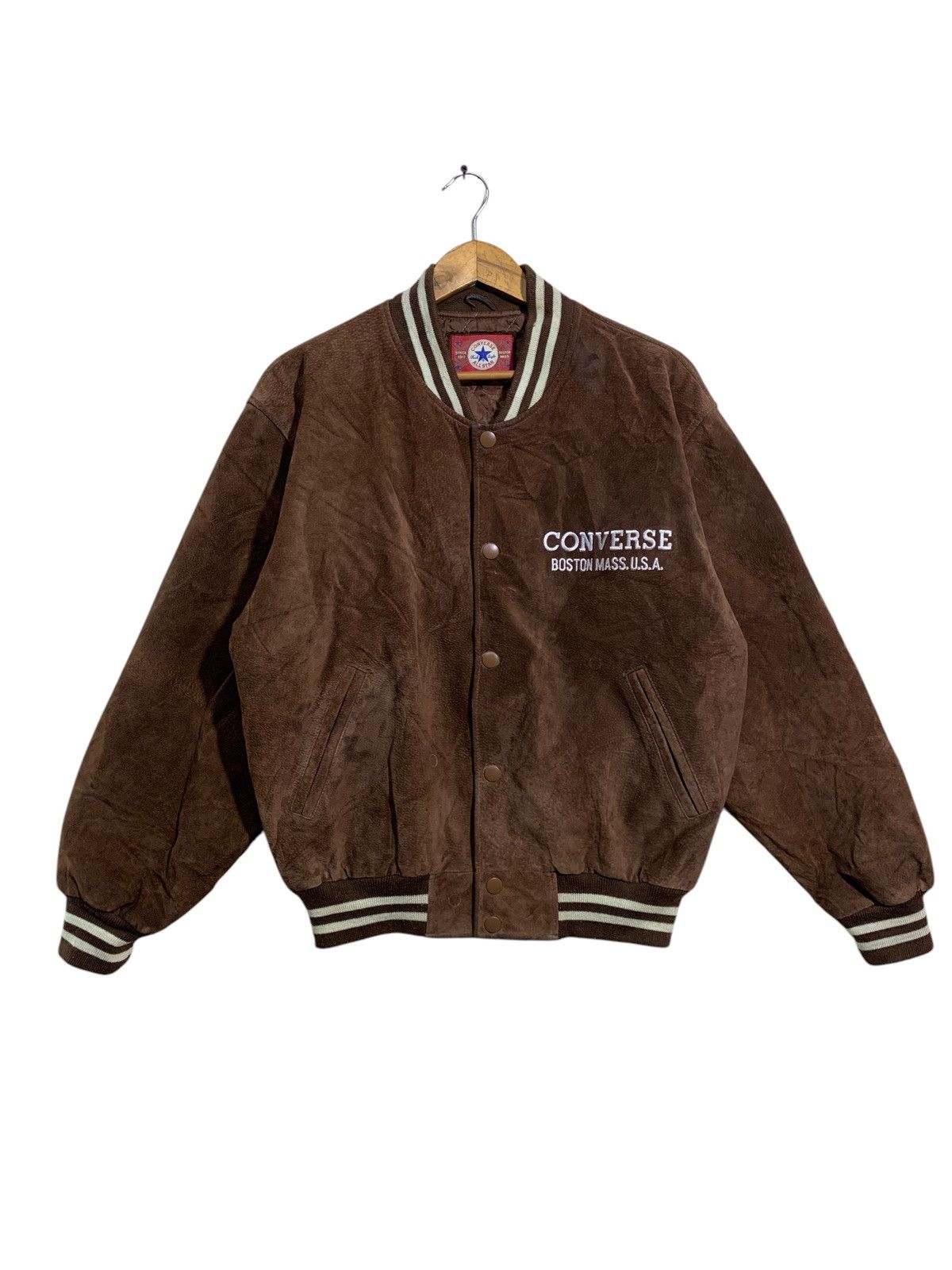 Converse 🔥VTG CONVERSE ALL STARS LEATHER VARSITY JACKETS Size US L / EU 52-54 / 3 - 1 Thumbnail