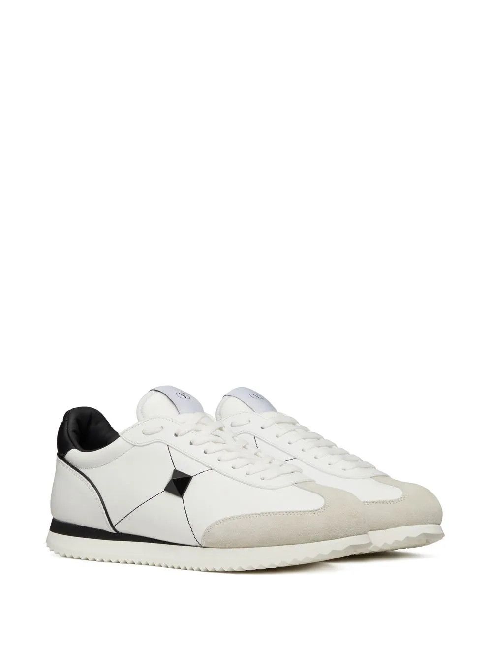 Valentino o1y0525 Leather Low-Top Sneakers in White/Black Size US 8.5 / EU 41-42 - 2 Thumbnail
