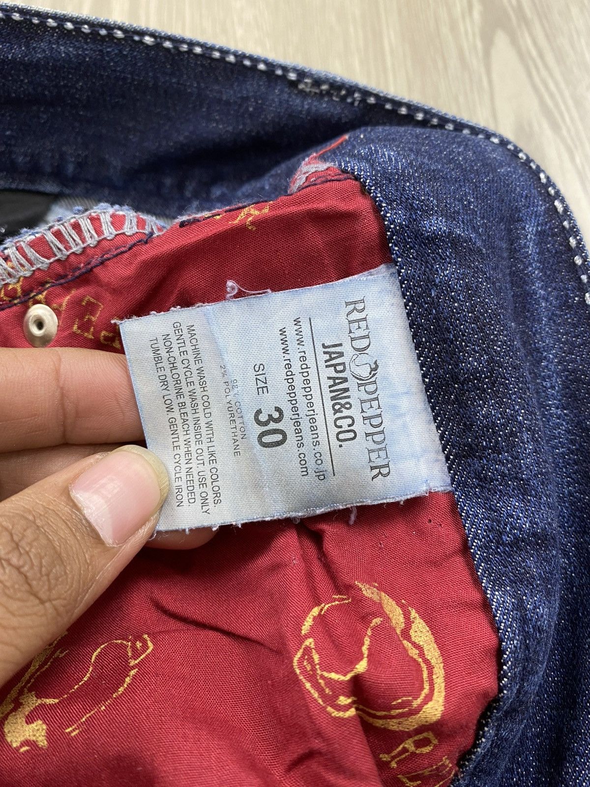 2000s Redpepper Embroidery Studded Punk Faded Jeans LGB