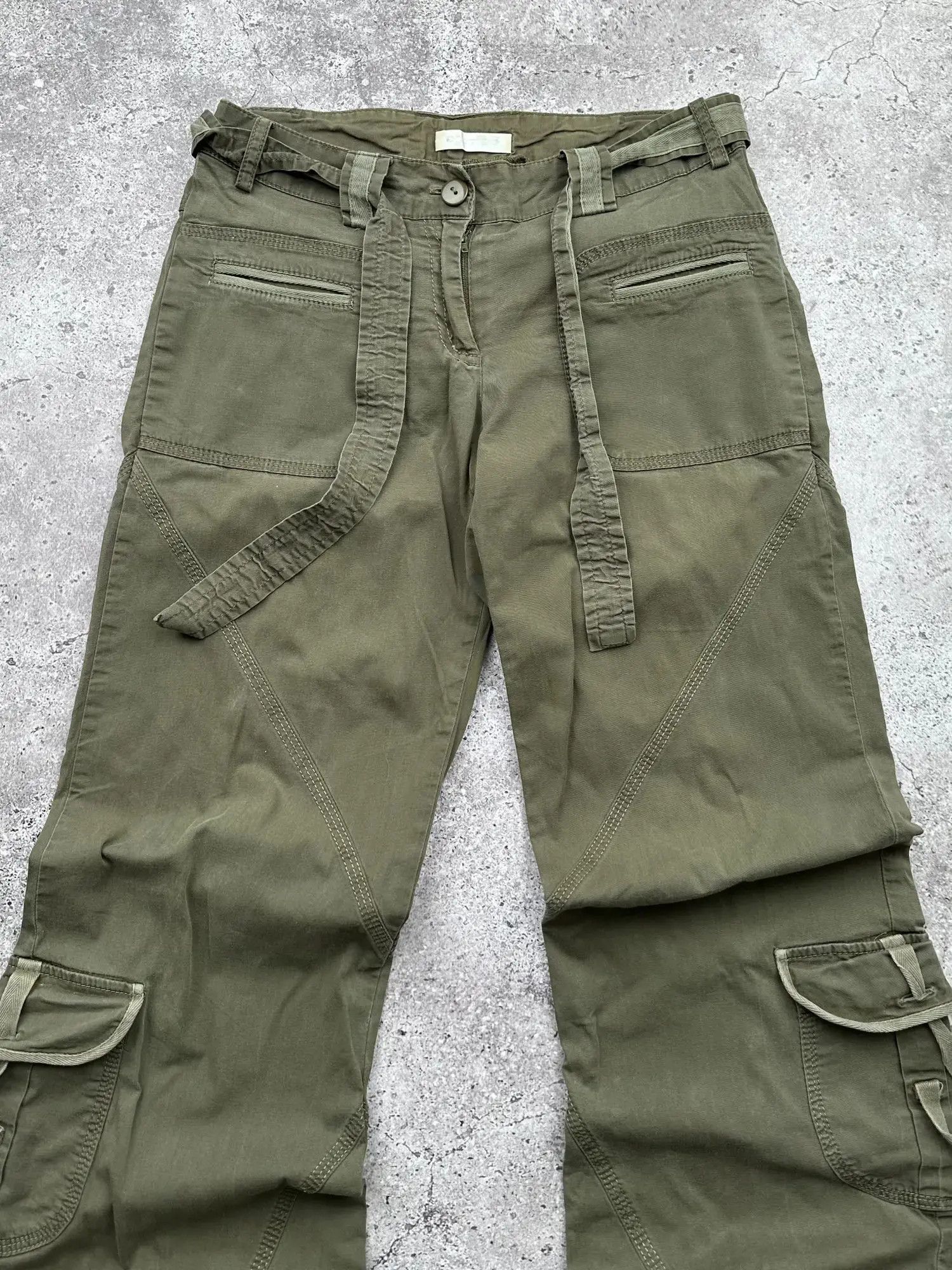 Vintage Vintage Flare Cargo Bondage Pants C353(V618) Size 25" / US 0 / IT 36 - 2 Thumbnail
