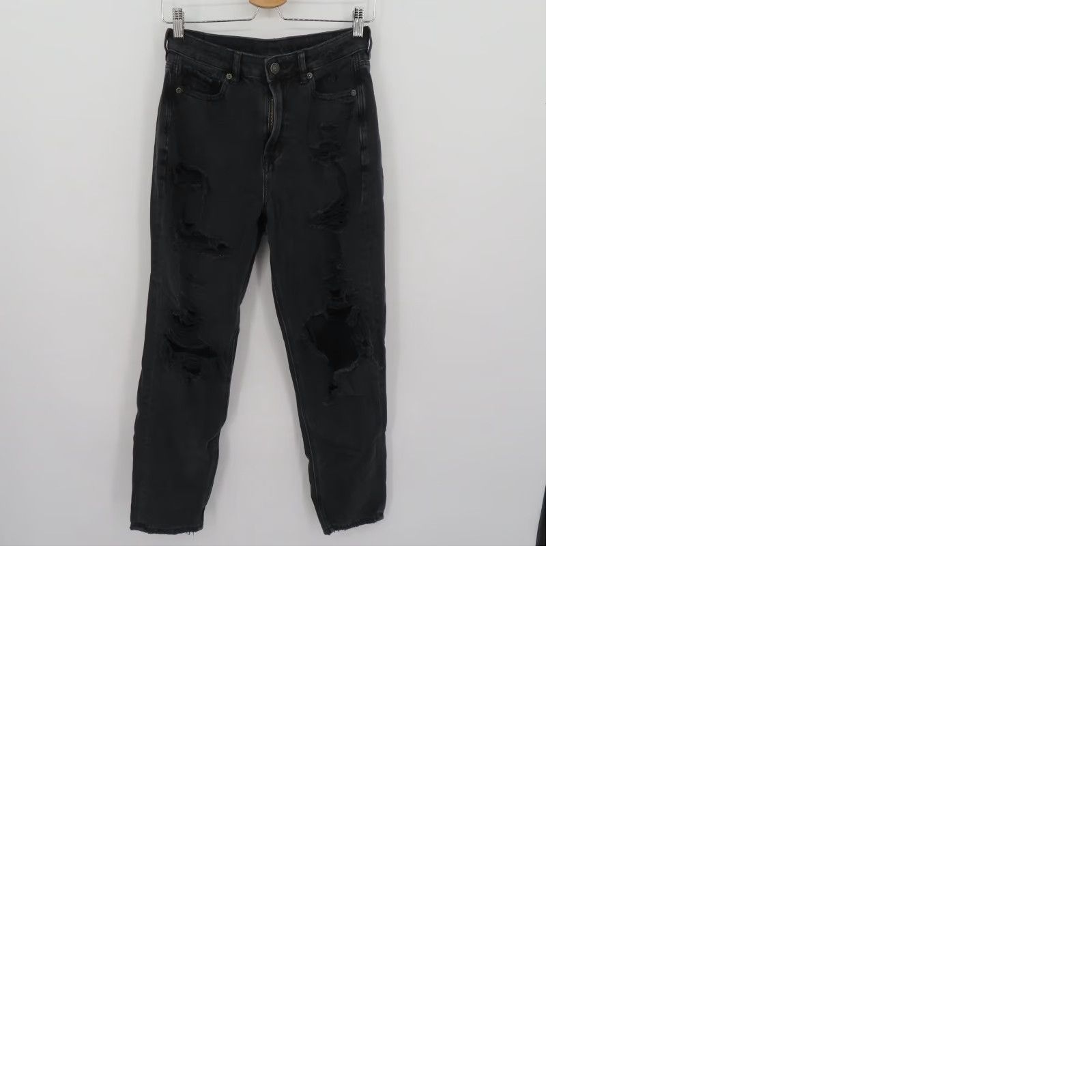 American Eagle Outfitters American Eagle Womens 4 Comfort Stretch Black Distressed Destroyed Denim Jeans Size 27" / US 4 / IT 40 - 10 Thumbnail