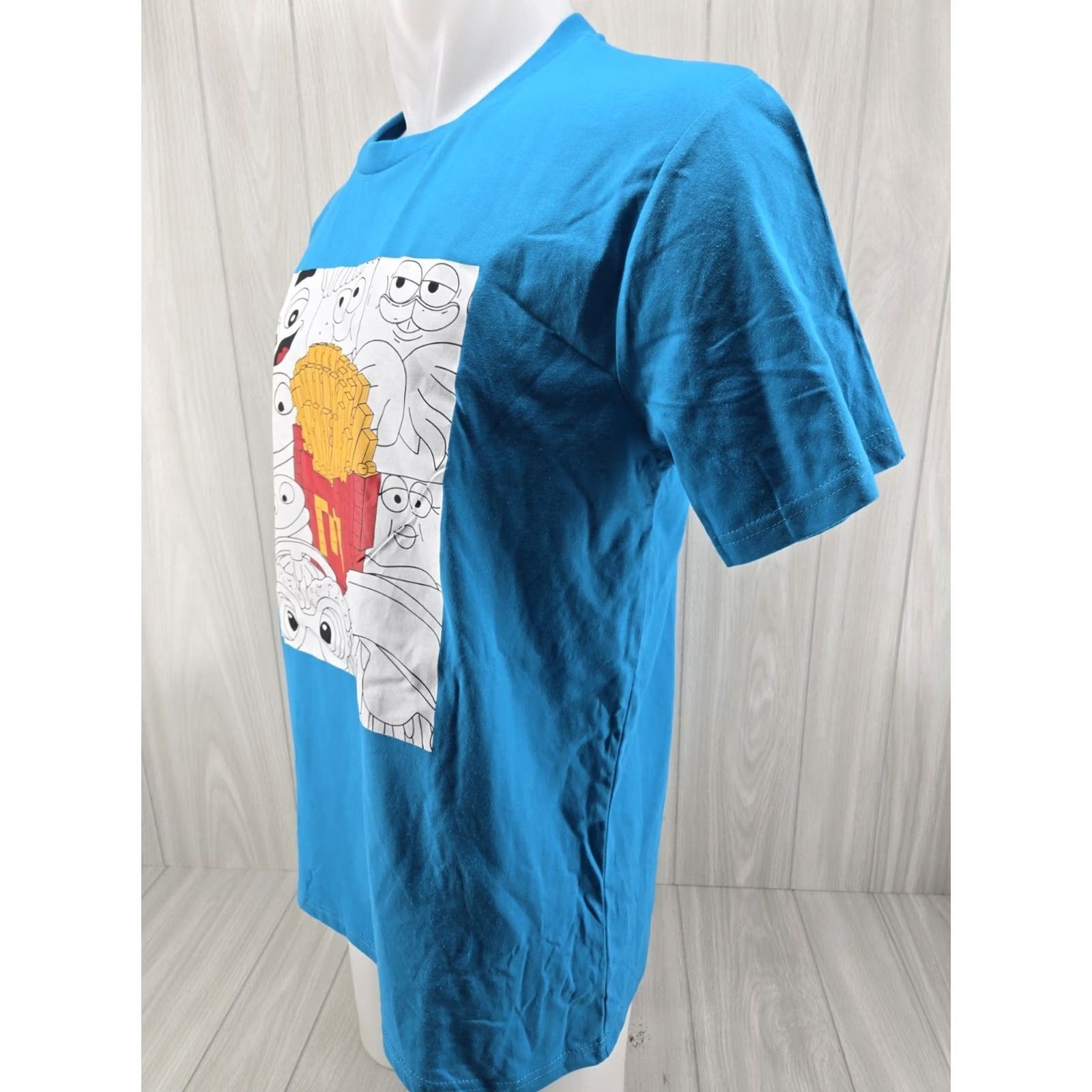 Vintage Light Blue McDonald's T-Shirt Large Adults Short Sleeve Unisex Blue 90s Theme Fry Design Mens Womens Size US L / EU 52-54 / 3 - 4 Thumbnail