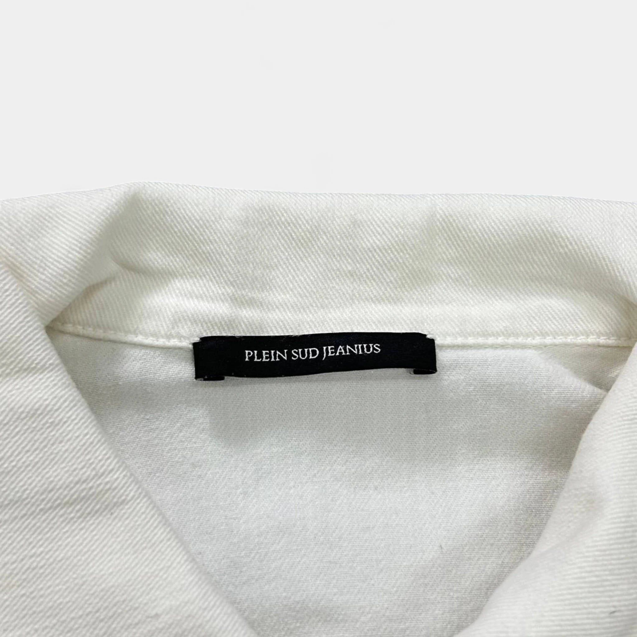 Other Plein Sud 2000's White Denim Jacket Size XS / US 0-2 / IT 36-38 - 3 Thumbnail