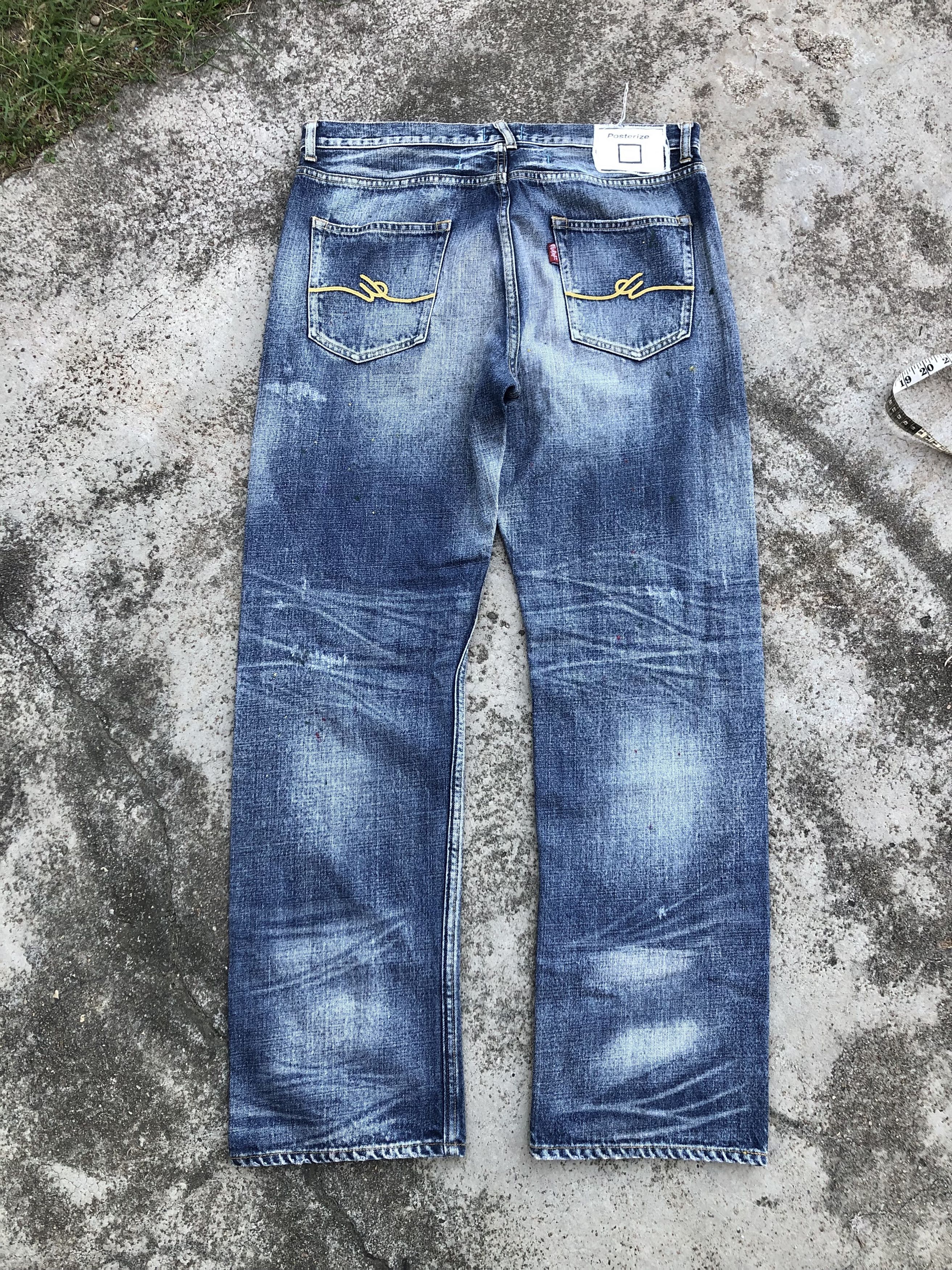 Japanese Brand PAINTED POSTERIZE DISTRESSED DENIM Size US 36 / EU 52 - 6 Thumbnail