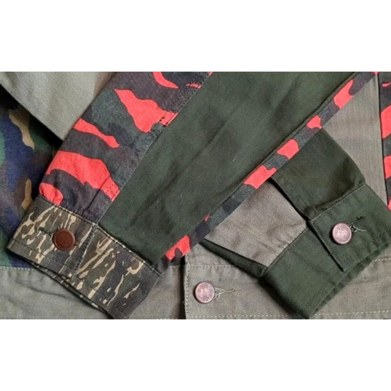 Denime Strivers Row Jacket Denim Canvas Patchwork Metal Button Multicolor Casual Streetwear Mens MED Size US M / EU 48-50 / 2 - 6 Thumbnail