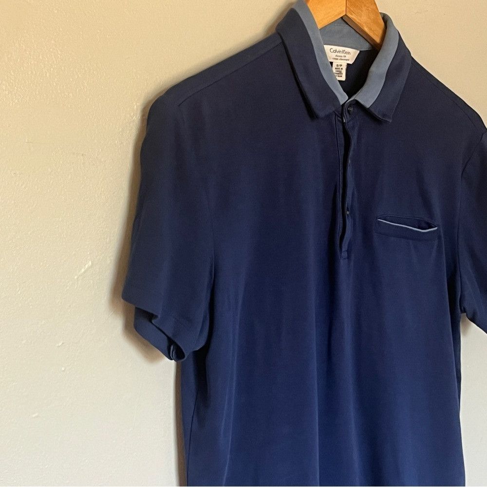 Calvin Klein Calvin Klein Mens Polo Performance Camisa Cotton Blue Small Size US S / EU 44-46 / 1 - 3 Thumbnail