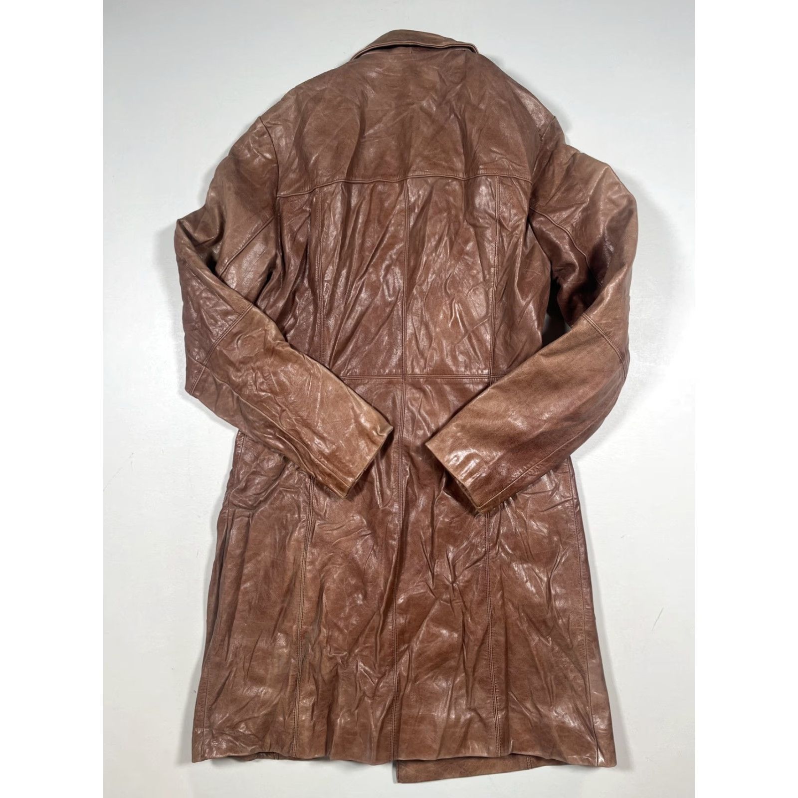 Vintage Wilsons Leather Coat Womens Small Brown Pelle Studio Button Front Lined Long Size S / US 4 / IT 40 - 2 Thumbnail