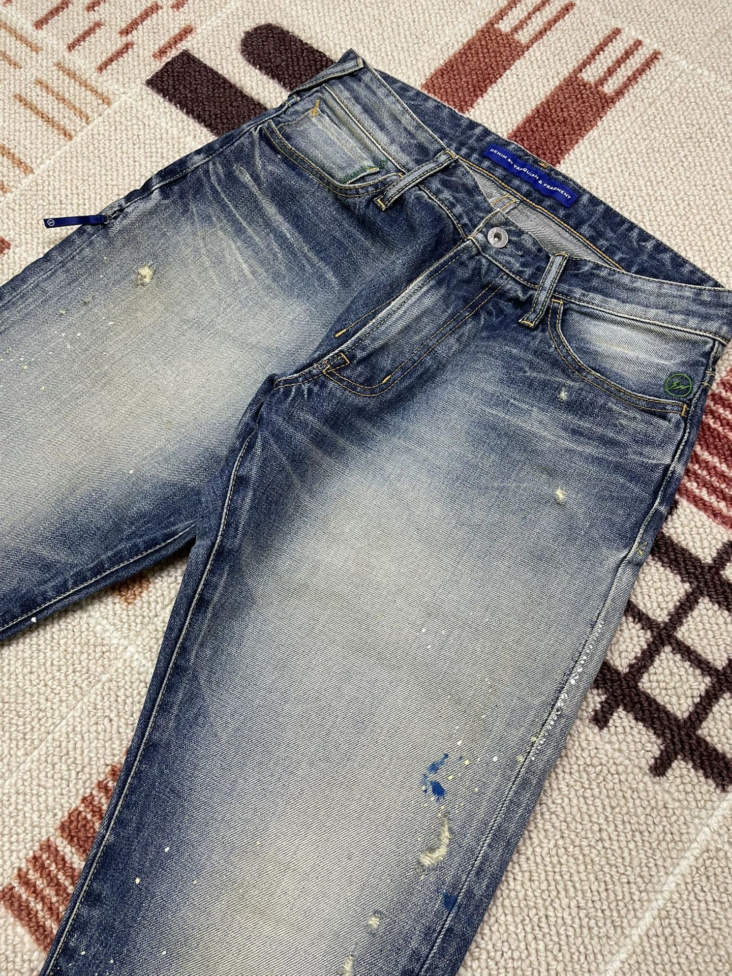 Vanquish VANQUISH x FRAGMENT Distressed Jeans Yellow Wash Splatter Size US 30 / EU 46 - 7 Thumbnail