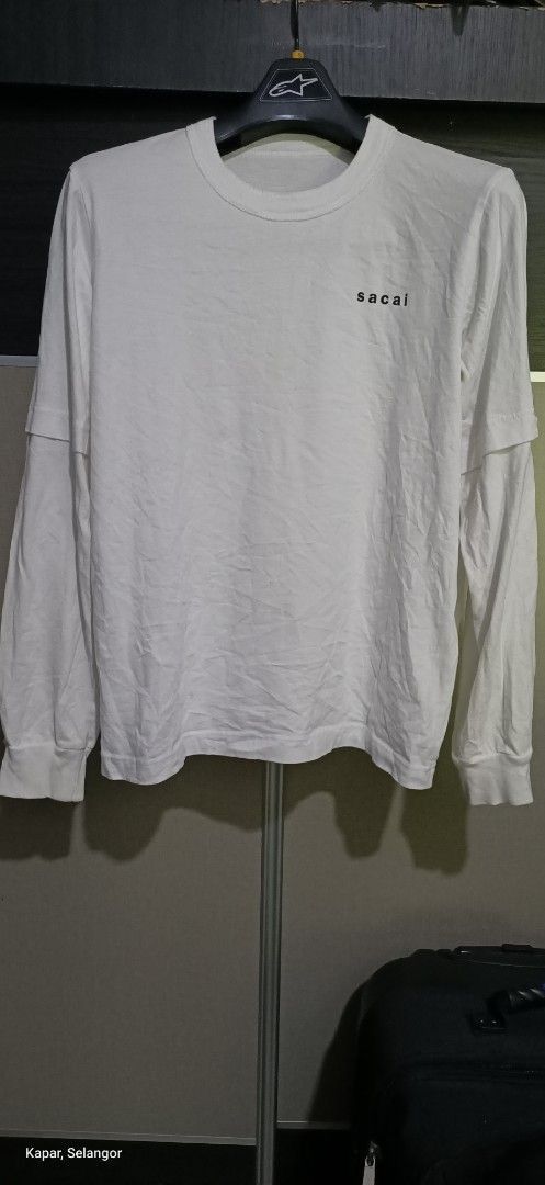 Sacai Again & Again White Long Sleeve Tee