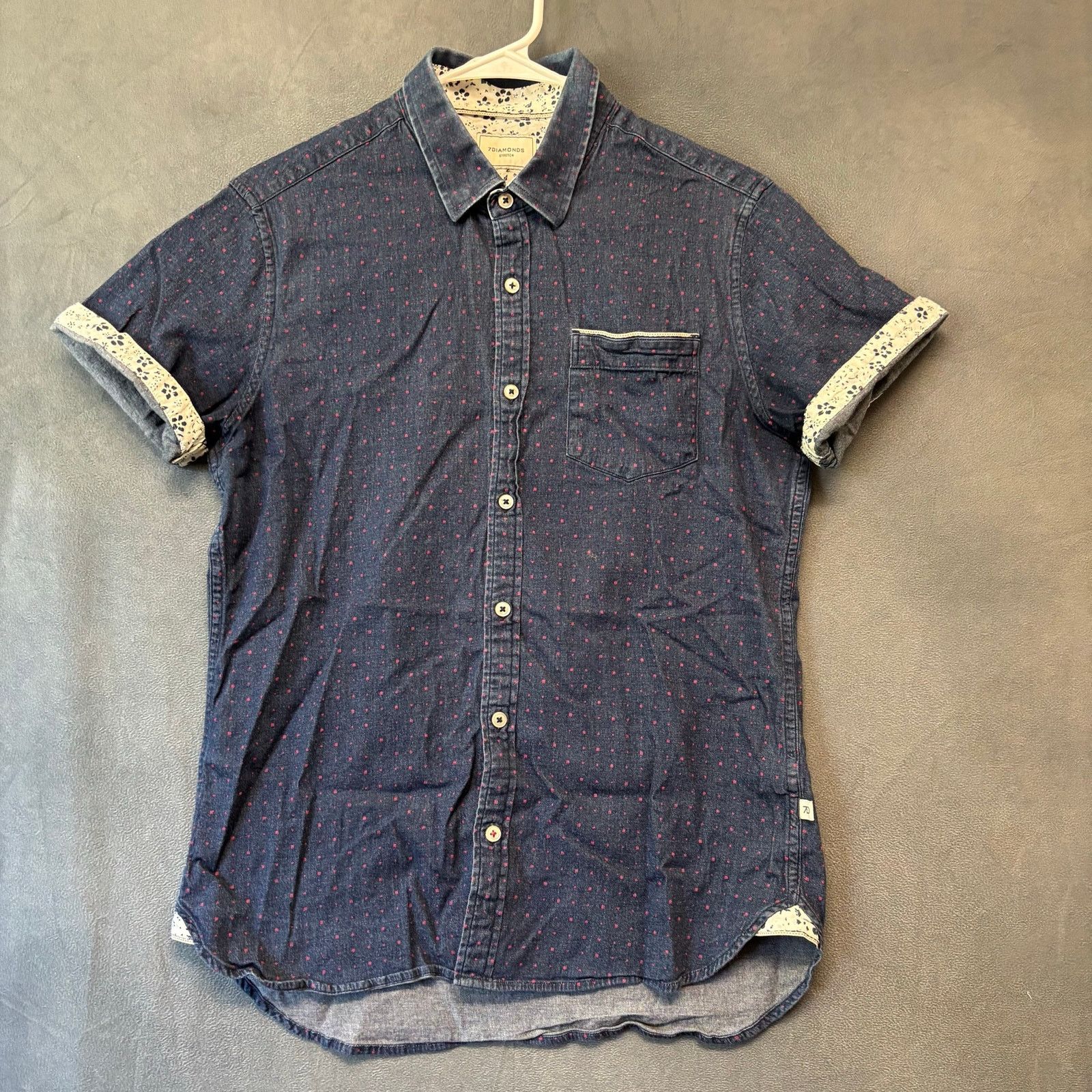 7Diamonds 7 Diamonds Stretch Dot Chambray Button Up Shirt Small Indie Size US S / EU 44-46 / 1 - 1 Thumbnail