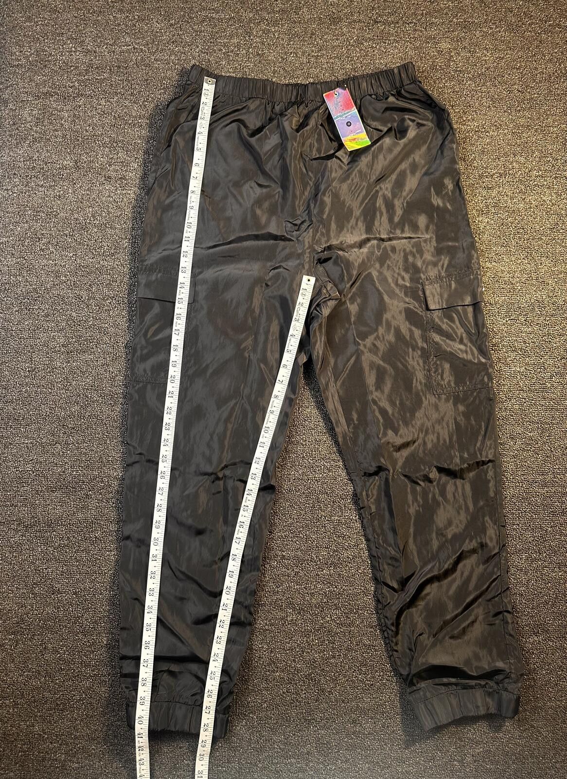 Unknown London Daisy Street Sz 16 Black Cargo Joggers with Elastic Cuffs Size 30" / US 8 / IT 44 - 3 Thumbnail