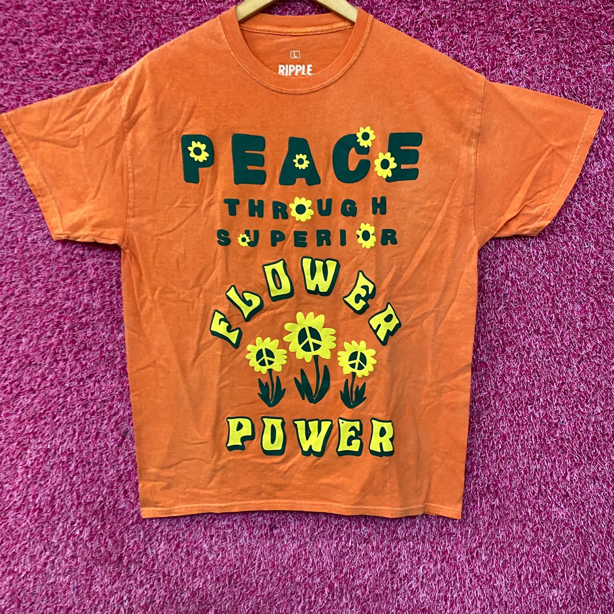 Other Flower Power Peace Through Superior Flower Tshirt size large Size US L / EU 52-54 / 3 - 1 Thumbnail
