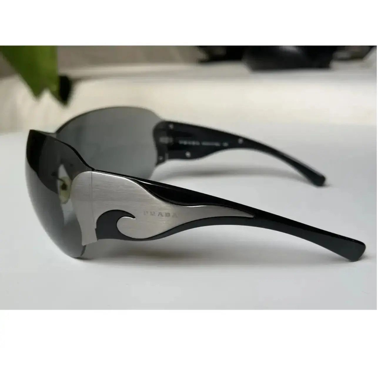 PRADA Sunglasses Flame Star Fire Rimless Symbole Shield Mask