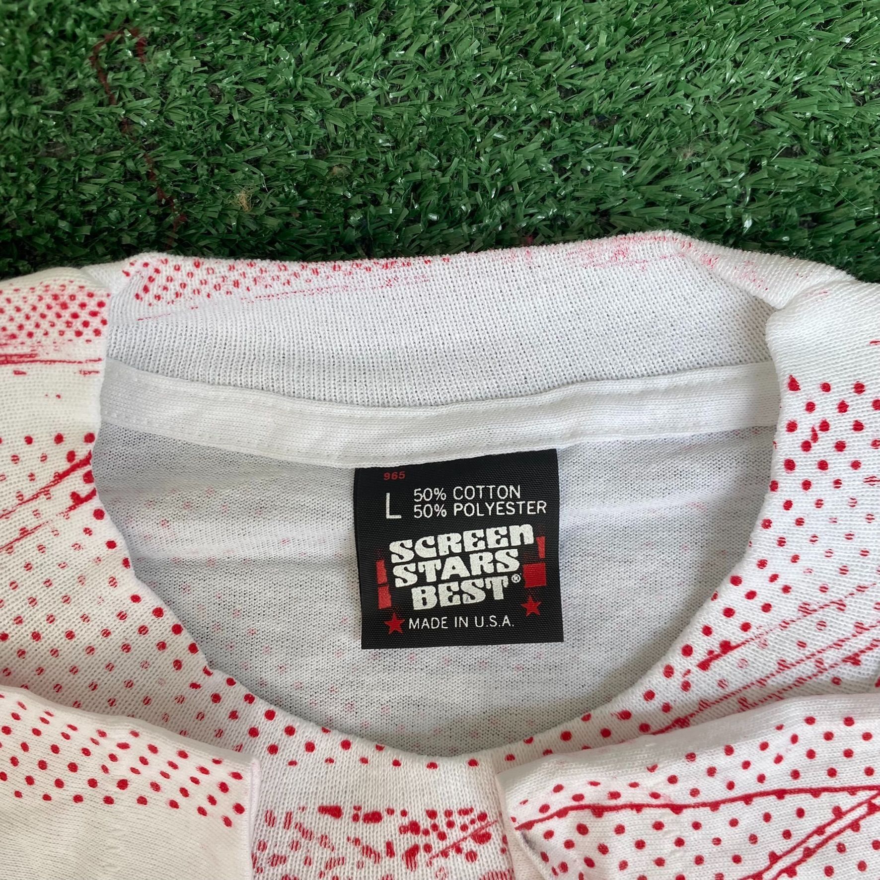 Vintage Vintage 90s Football AOP T-Shirt All Over Print Single Stitc Size US L / EU 52-54 / 3 - 4 Thumbnail