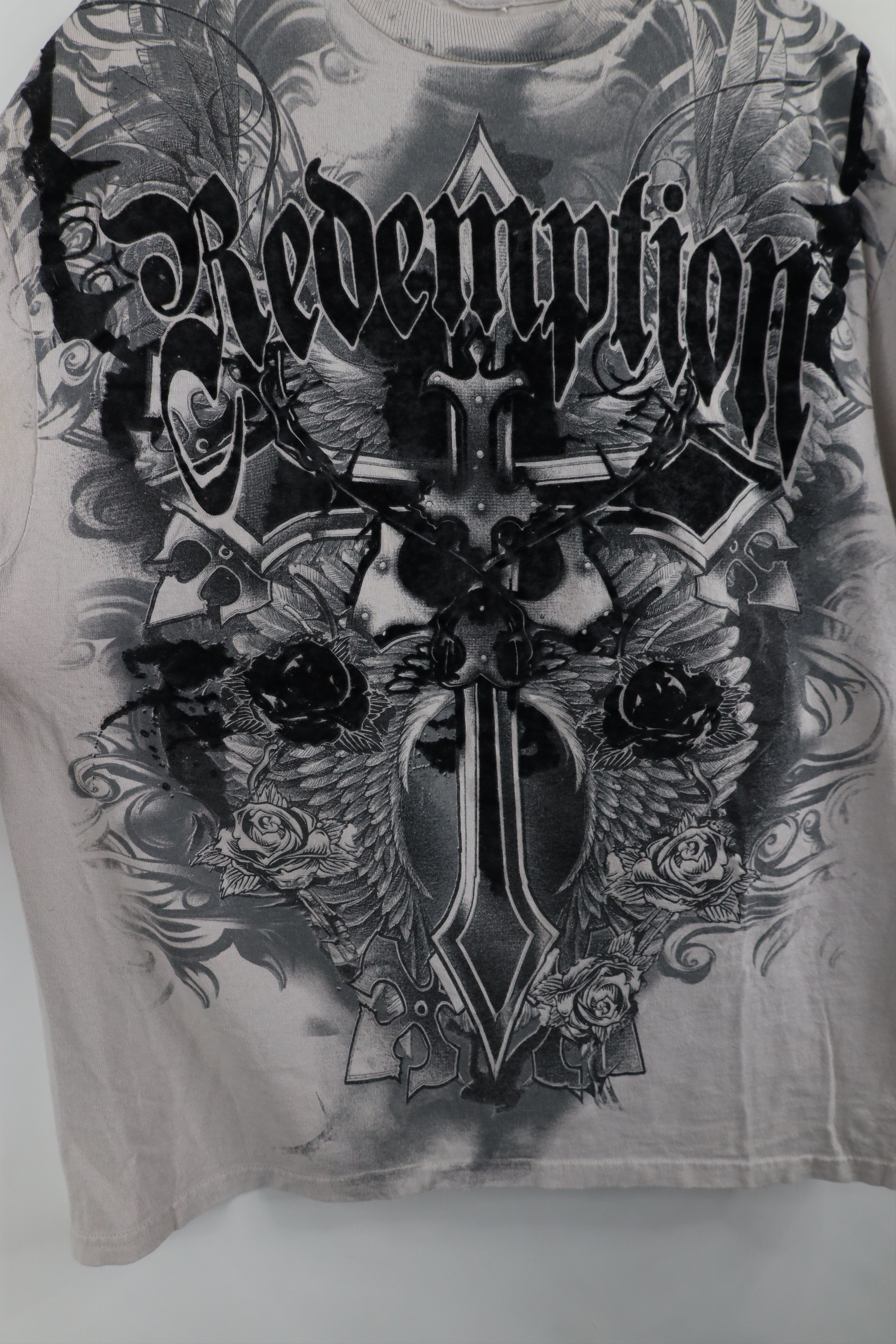 Vintage Vintage Y2K Streetwear Cross Skull Flower UFC MMA T-Shirt Size US XL / EU 56 / 4 - 5 Thumbnail