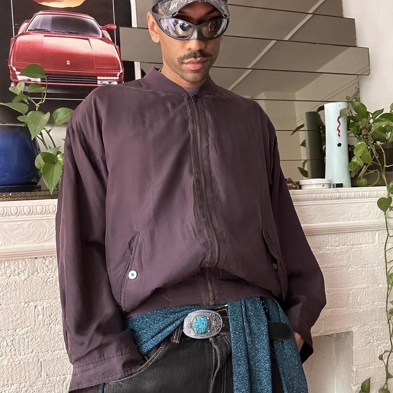 Other Vintage Purple Silk Oversized Bomber Jacket - XL Size US XL / EU 56 / 4 - 1 Thumbnail