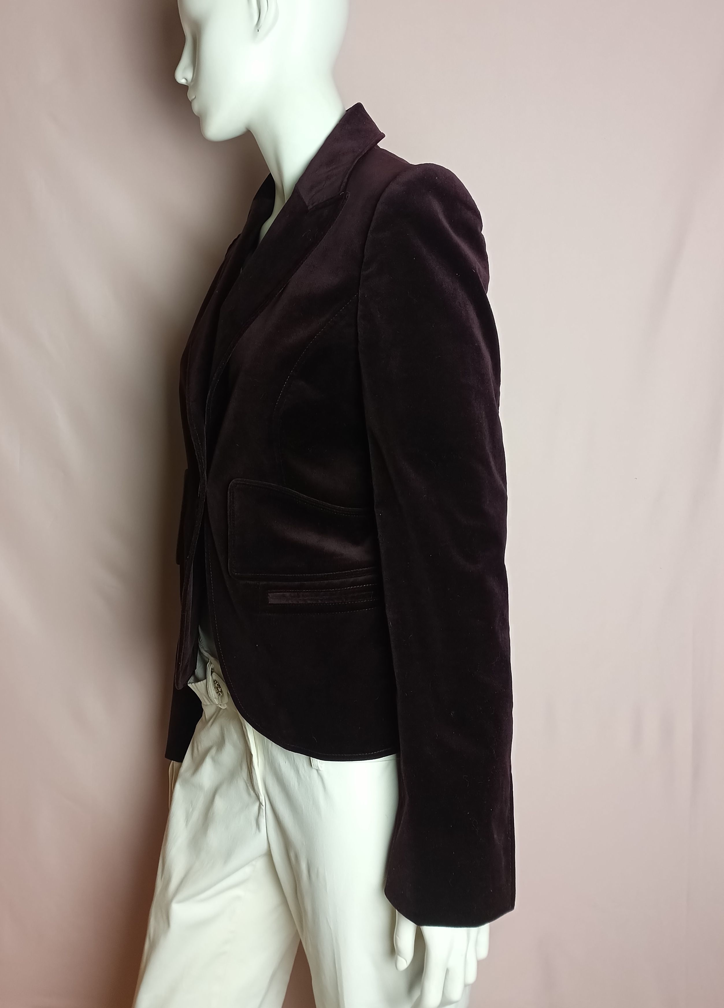 Gucci GUCCI Velvet Elegant Blazer Jacket Burgundy IT 42 Size M / US 6-8 / IT 42-44 - 3 Thumbnail