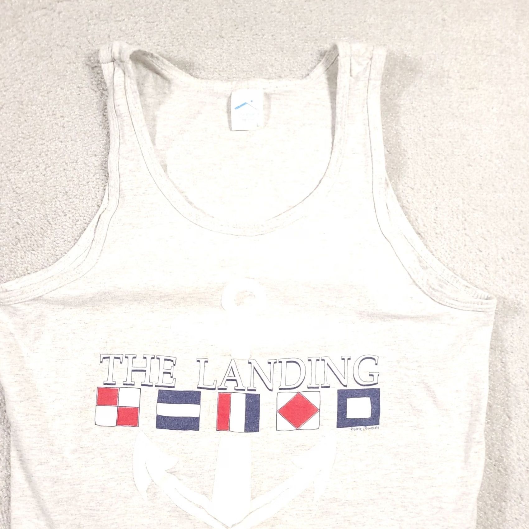 Nautica VINTAGE The Landing Shirt Mens L Nautical Beach Sleeveless USA Gray Cotton Graphic Print 90s Size US L / EU 52-54 / 3 - 3 Thumbnail