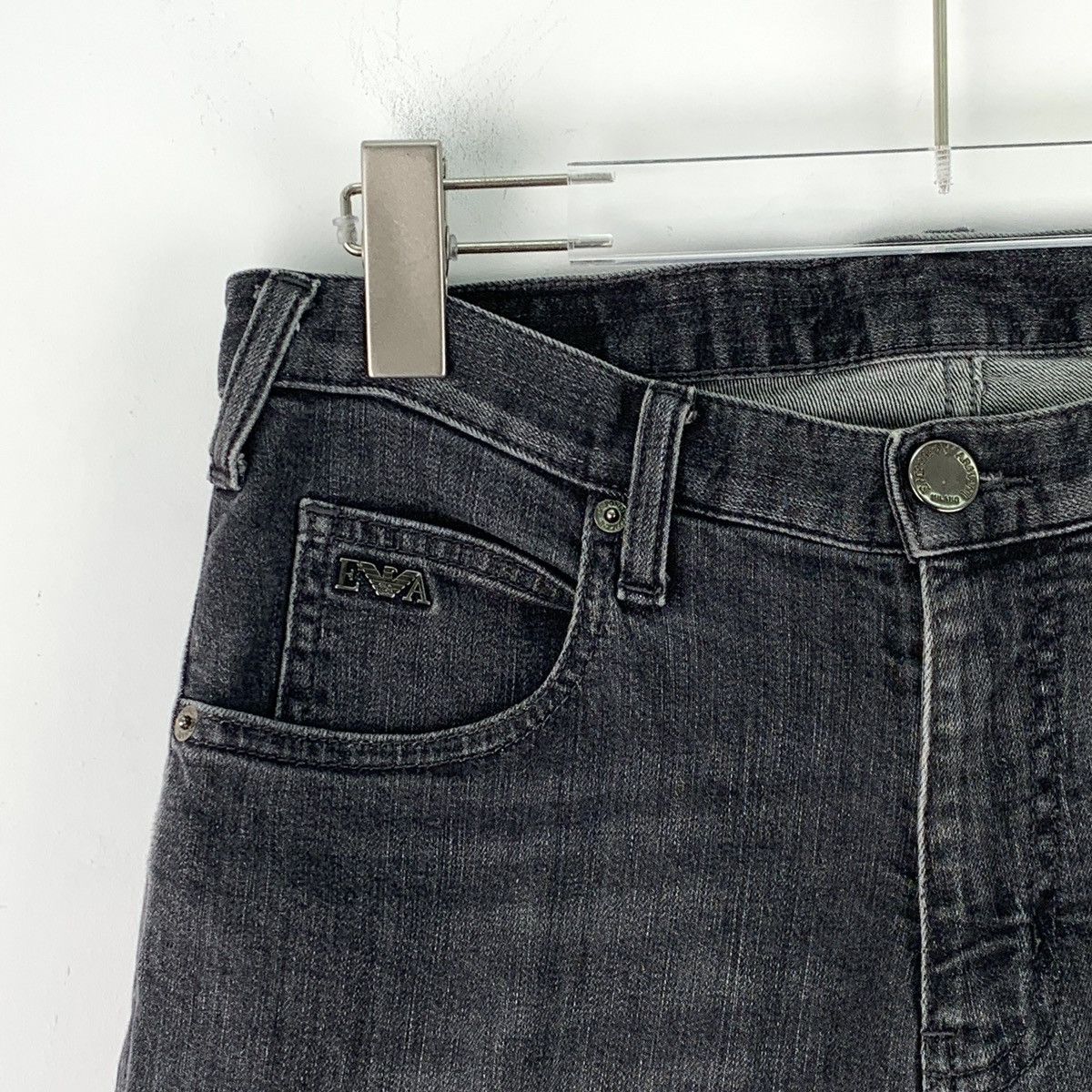Armani ARMANI Smoke Grey Logo Denim Pants K26WX Size 29" - 3 Thumbnail