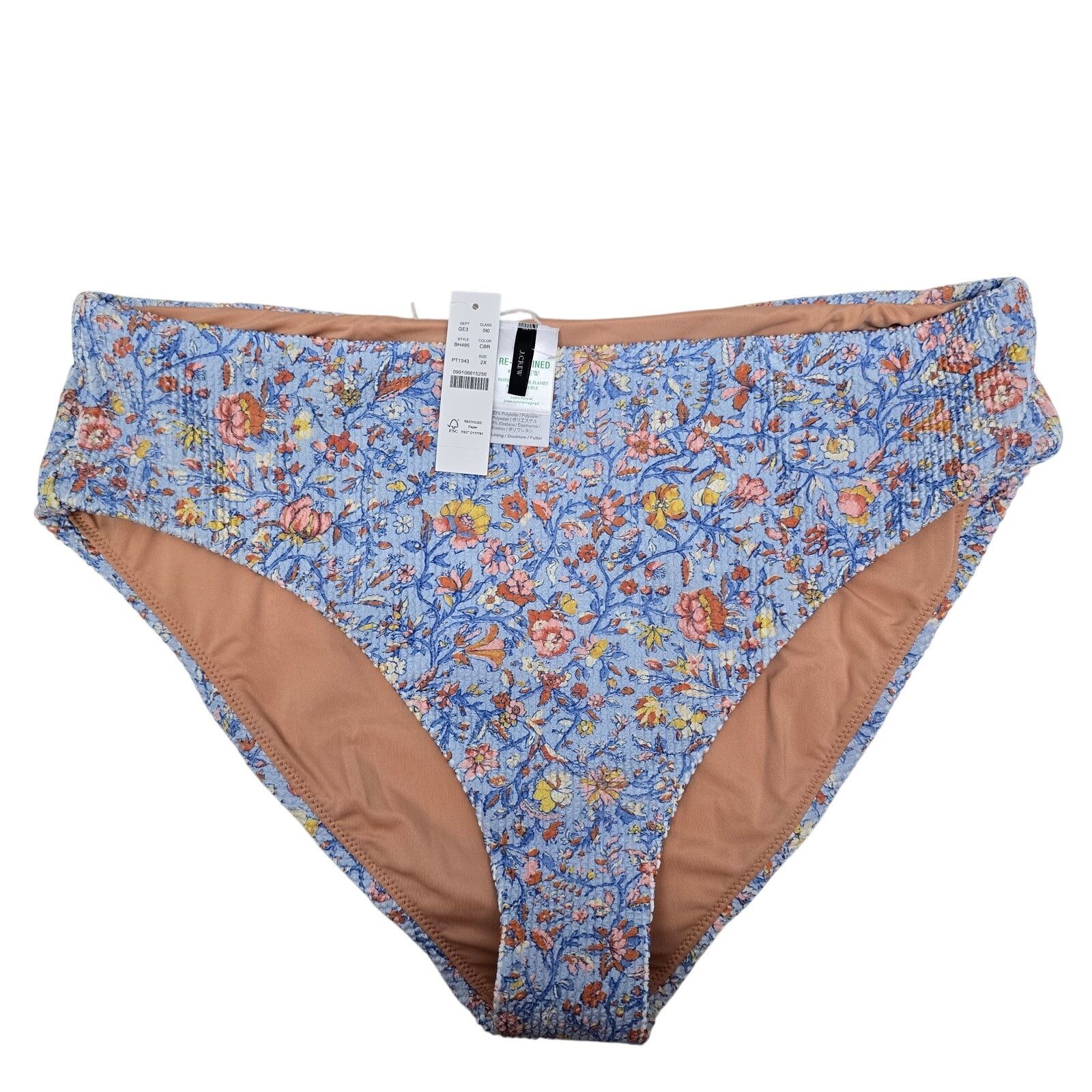 J.Crew NWT J. Crew Scrunchie high-rise bikini bottom Plus Size 2X Size ONE SIZE - 3 Thumbnail
