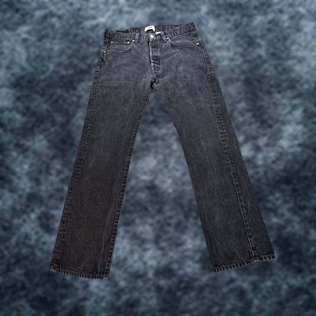 Levi's VINTAGE Levi's 501 Jeans Mens 34x32 Black Button Fly Straight Classic Denim 90s USA 5-Pocket Weathered/Light Wash Size US 34 / EU 50 - 1 Thumbnail