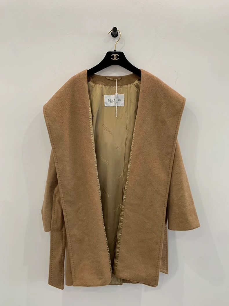 Max Mara Rialto Collection Camel Hair Hooded Camel Coat