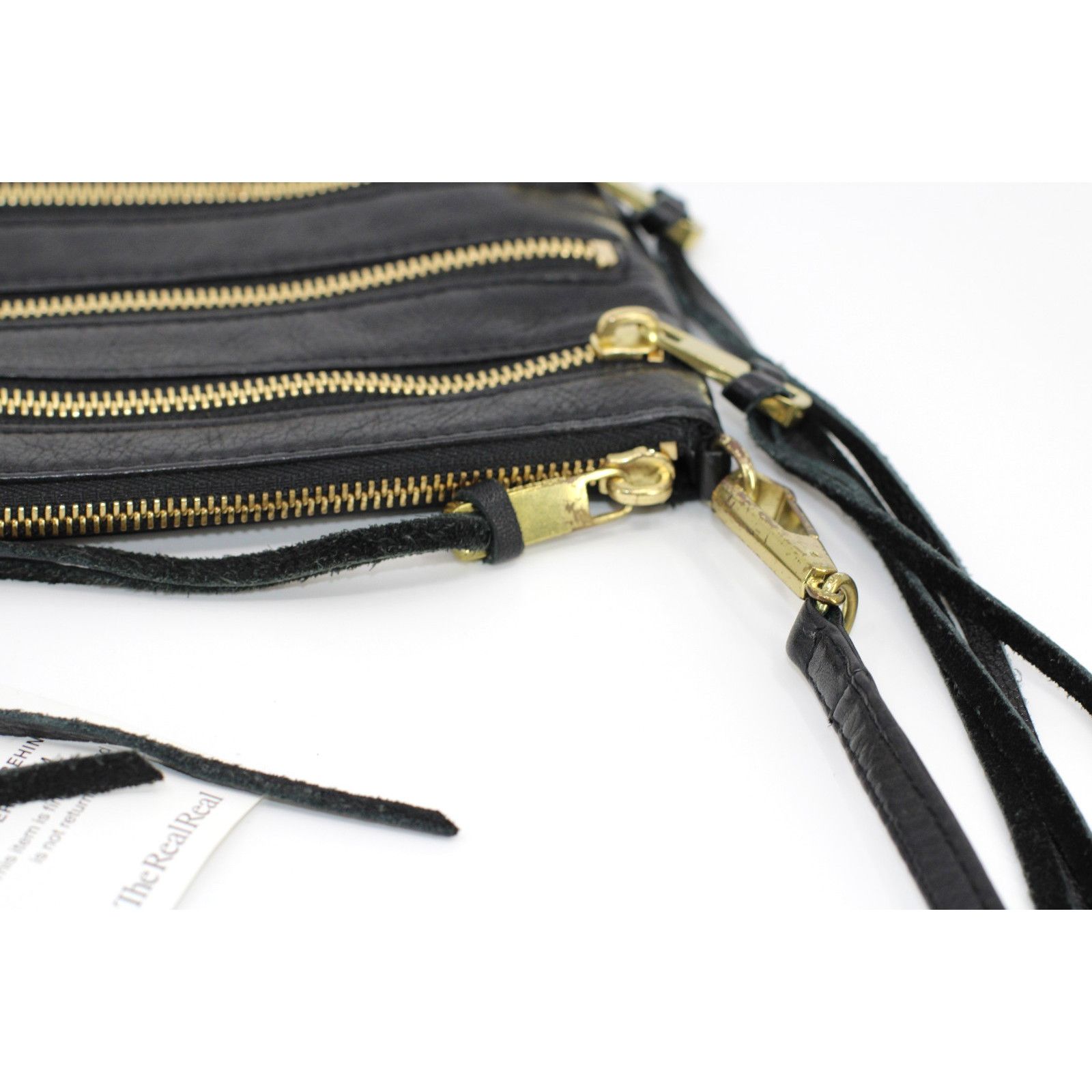 REBECCA MINKOFF Rocker Crossbody Pebbled Black Leather Purse