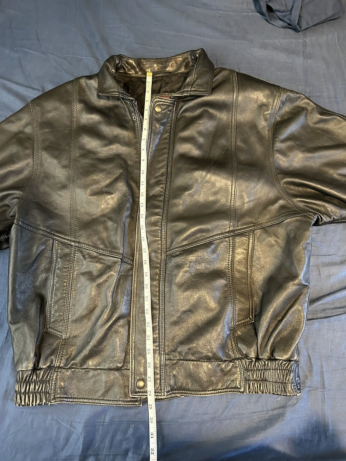 Vintage 90s Vintage Lambskin Leather Bomber Jacket Black Size US XL / EU 56 / 4 - 2 Thumbnail