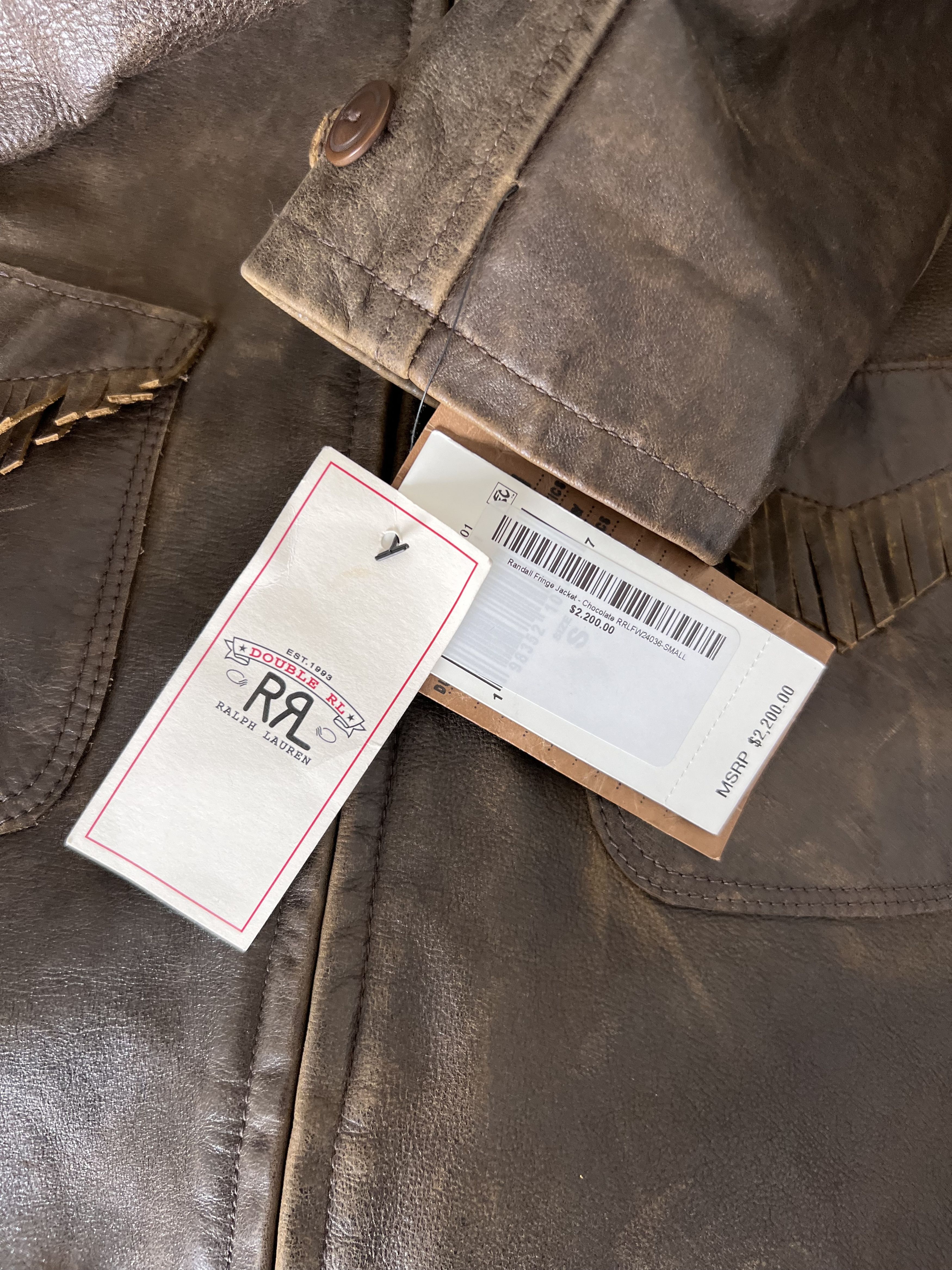 RRL Ralph Lauren RRL Ralph Lauren Blanket Lined Randall Fringe Leather Jacket Size US S / EU 44-46 / 1 - 8 Thumbnail