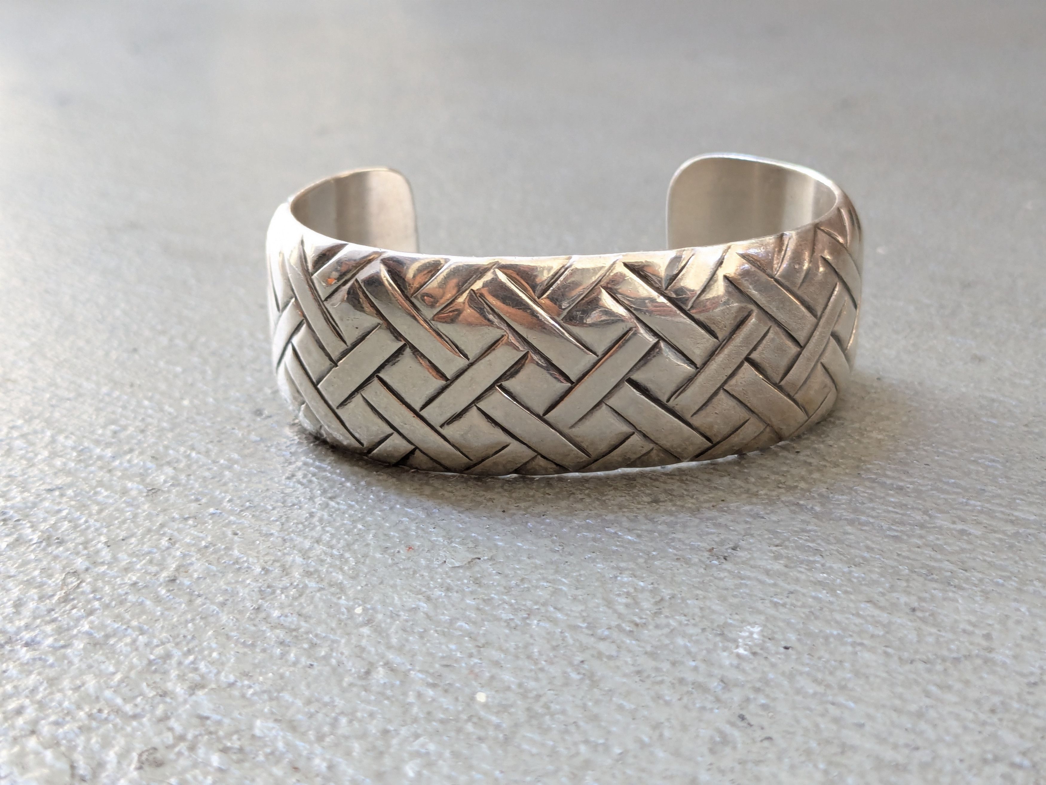 Jewelry Stainless Steel Bracelet Cuff Basket Woven 5.25" Size ONE SIZE - 2 Thumbnail