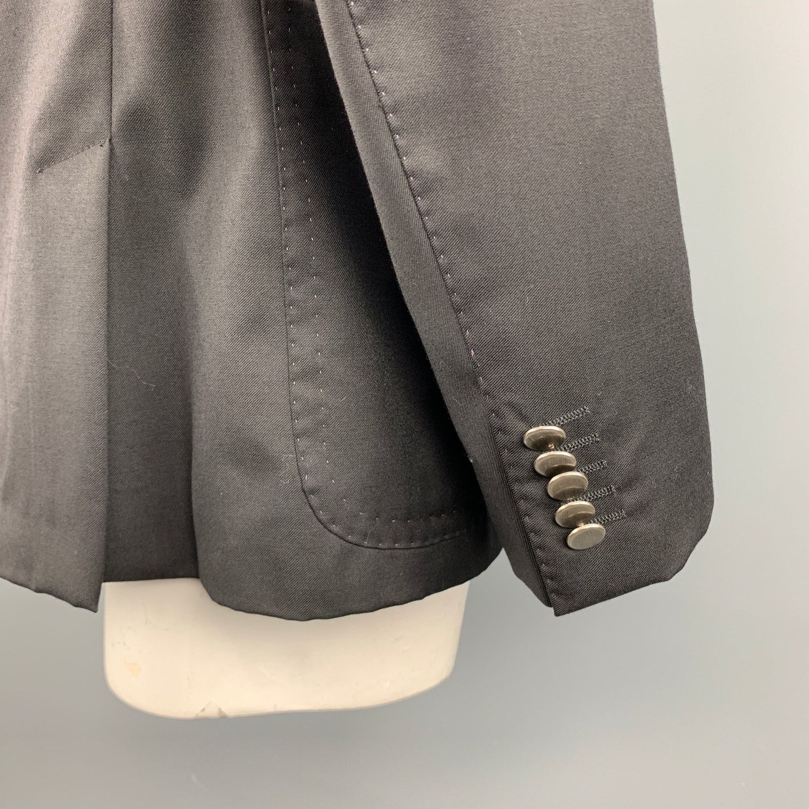 Paul Smith PAUL SMITH 44 Black Wool/Cashmere Notch Lapel Sport Coat Size 44R - 8 Thumbnail