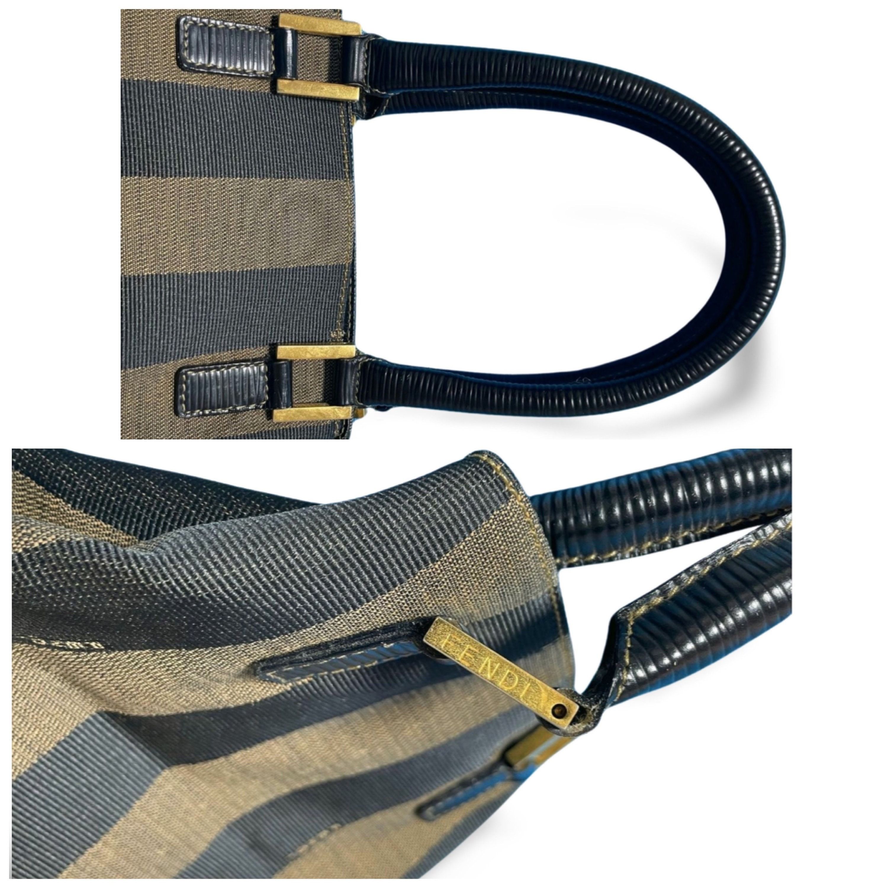 Fendi Vintage FENDI pecan stripe jacquard fabric tote bag, handbag Size ONE SIZE - 7 Thumbnail