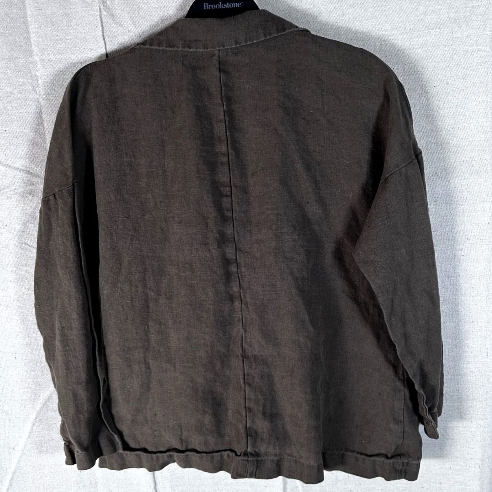 Vintage VETTA Blazer Jacket Brown Olive Single Button Relaxed Linen Women S Small Carded Capable? Size S / US 4 / IT 40 - 3 Thumbnail