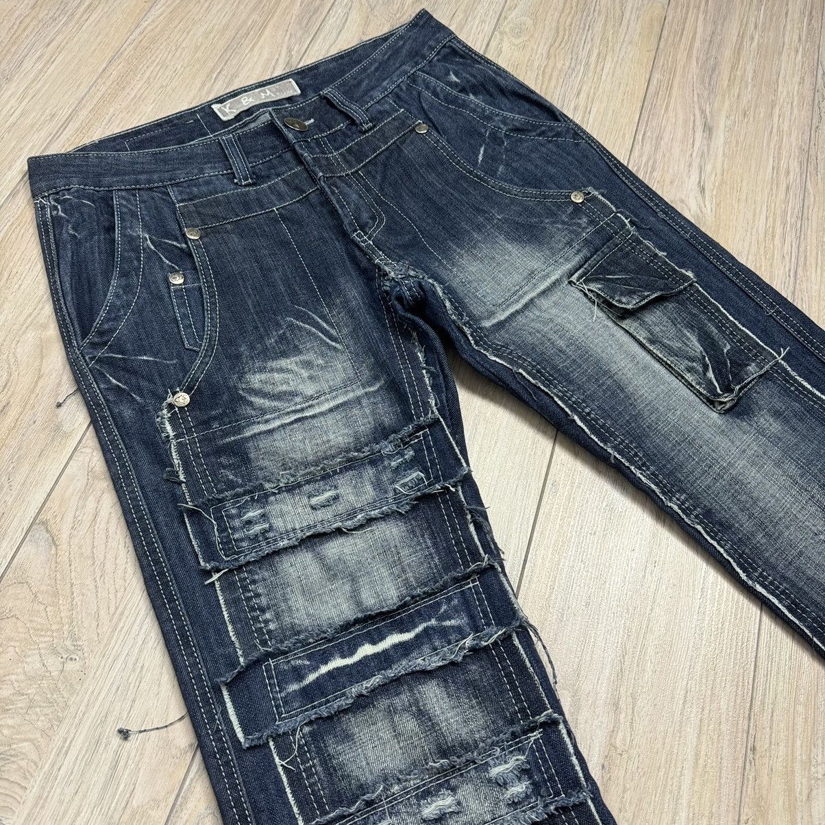 If Six Was Nine Y2K Opium Japanese Style Patchwork Semantic Kosmo Lupo Jeans Size US 32 / EU 48 - 9 Thumbnail