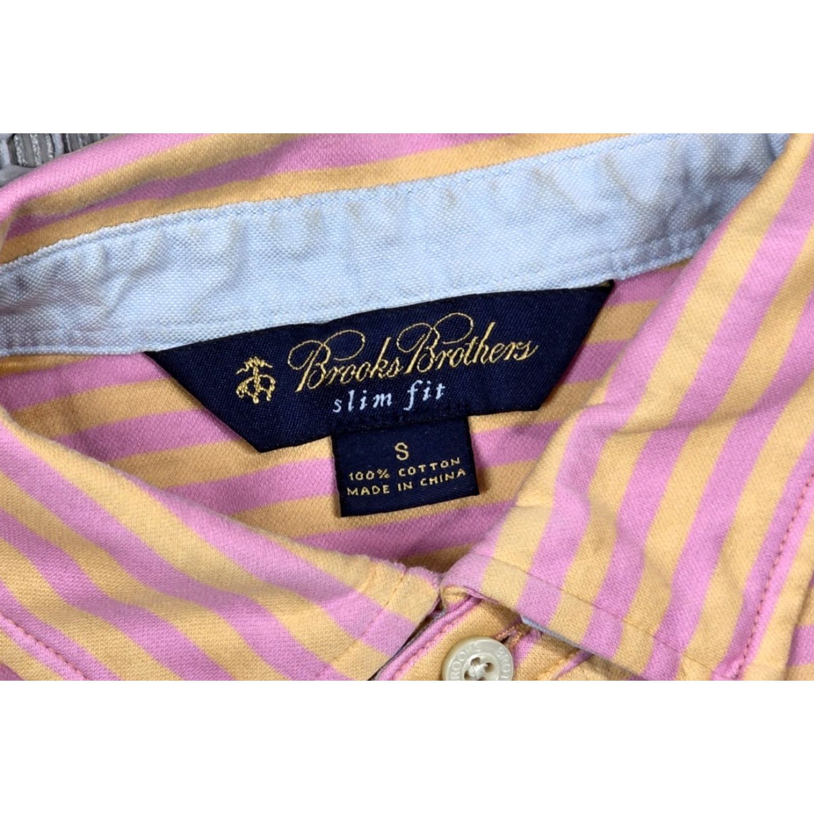 Brooks Brothers Brooks Brothers Polo Short Sleeve Pink Orange Stripe Slim Fit Cotton Men Sz S Size US S / EU 44-46 / 1 - 7 Thumbnail