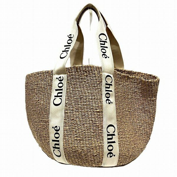 Chloe Chloe Woody Basket Bag Natural Material Tote Bag in Beige, Women's