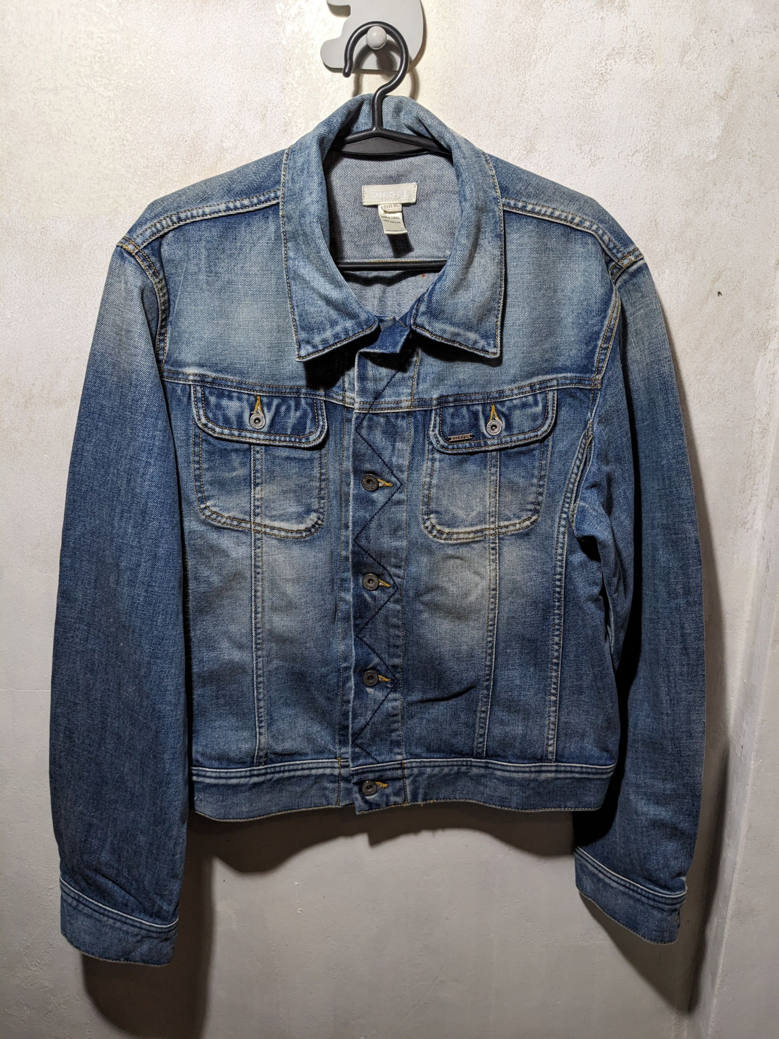 Diesel DIESEL GREGG Denim Trucker Jacket Flap Pocket Colllar Blu XL Size US XL / EU 56 / 4 - 1 Thumbnail