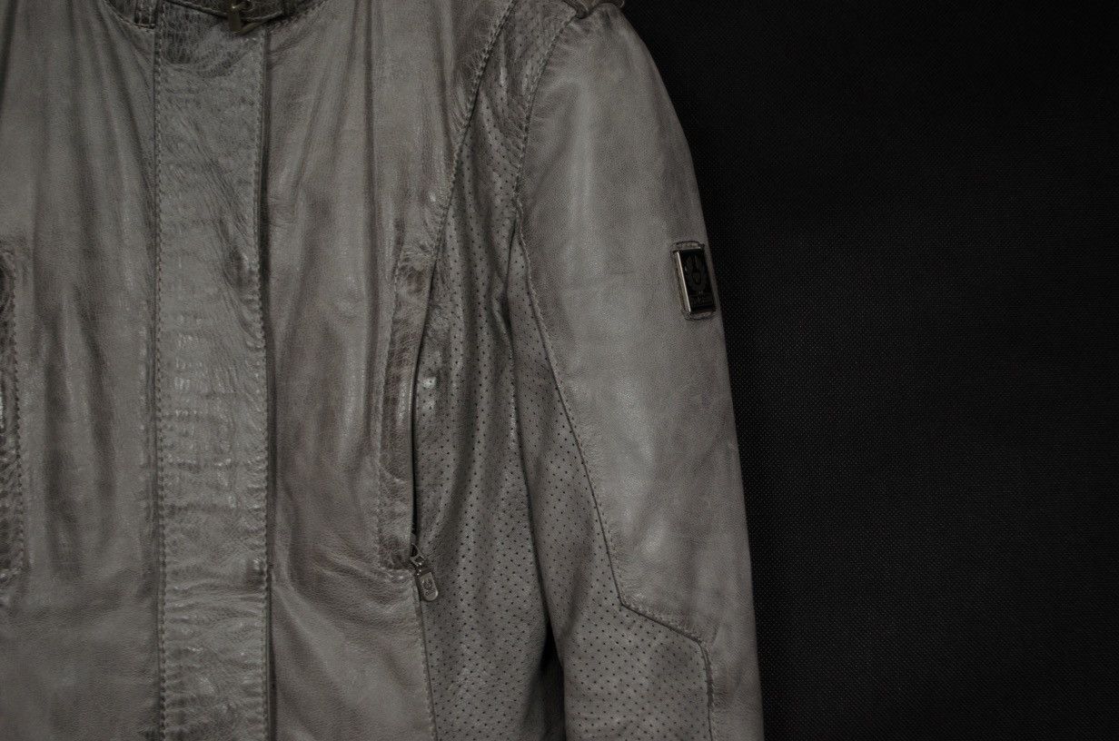 Belstaff Belstaff Grey Leather Slim Jacket Moto Size M / US 6-8 / IT 42-44 - 3 Thumbnail