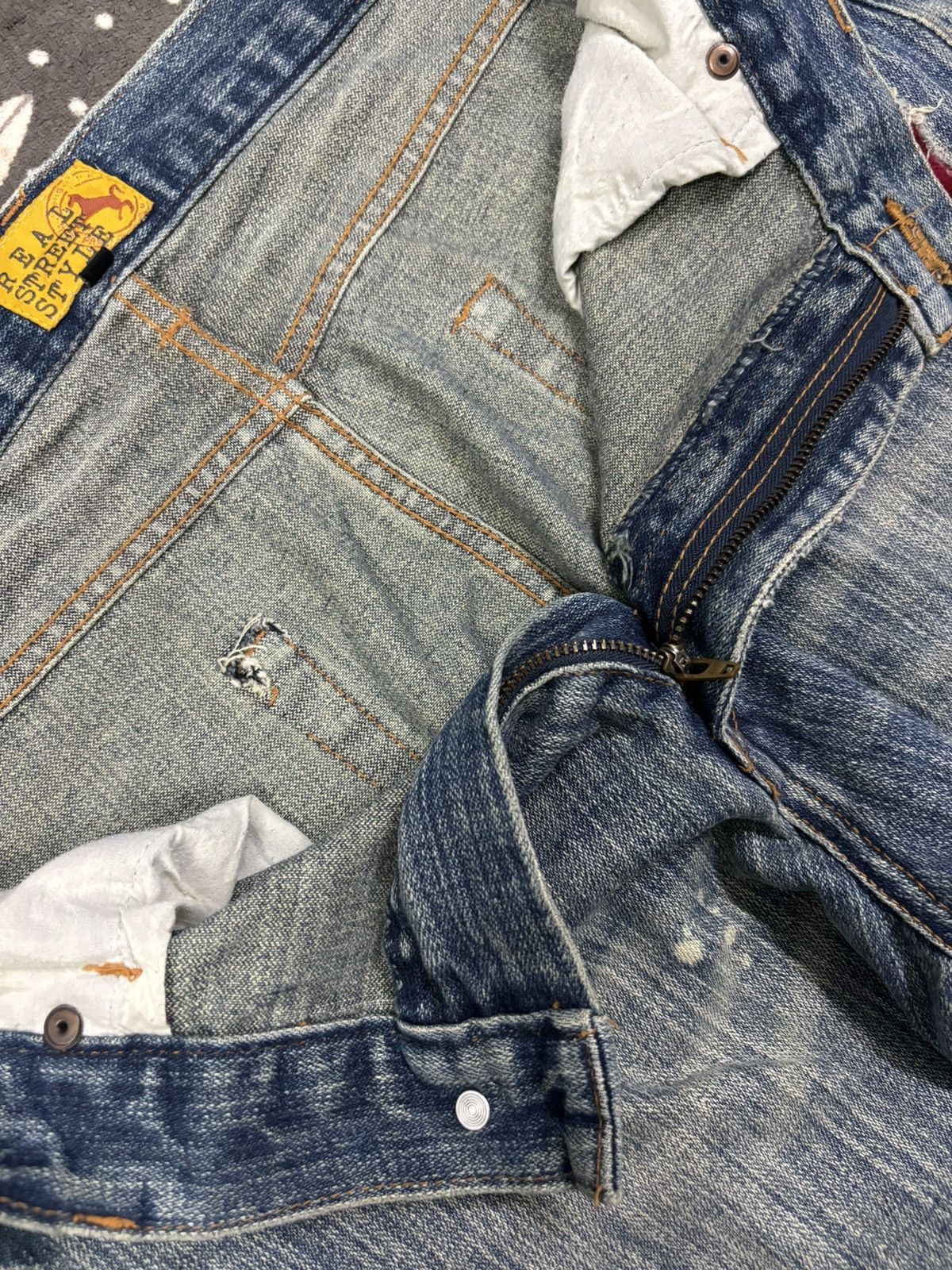 Hysteric Glamour Vintage Japanese Brand Patchwork Loose Fit Distressed Jeans Size US 33 - 18 Thumbnail