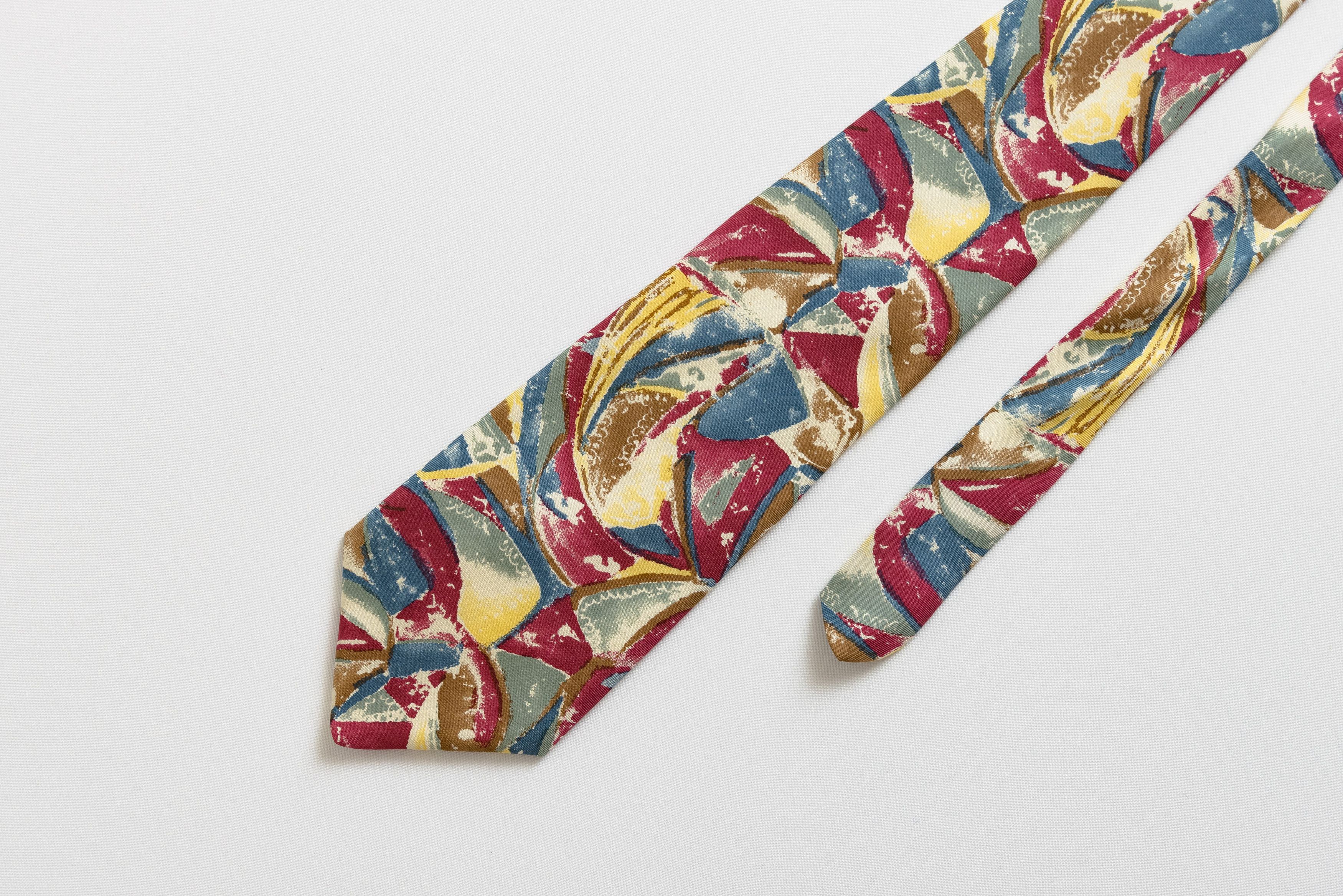 Japanese Brand man Tie abstract pattern print necktie silk tie 065 Size ONE SIZE - 1 Thumbnail