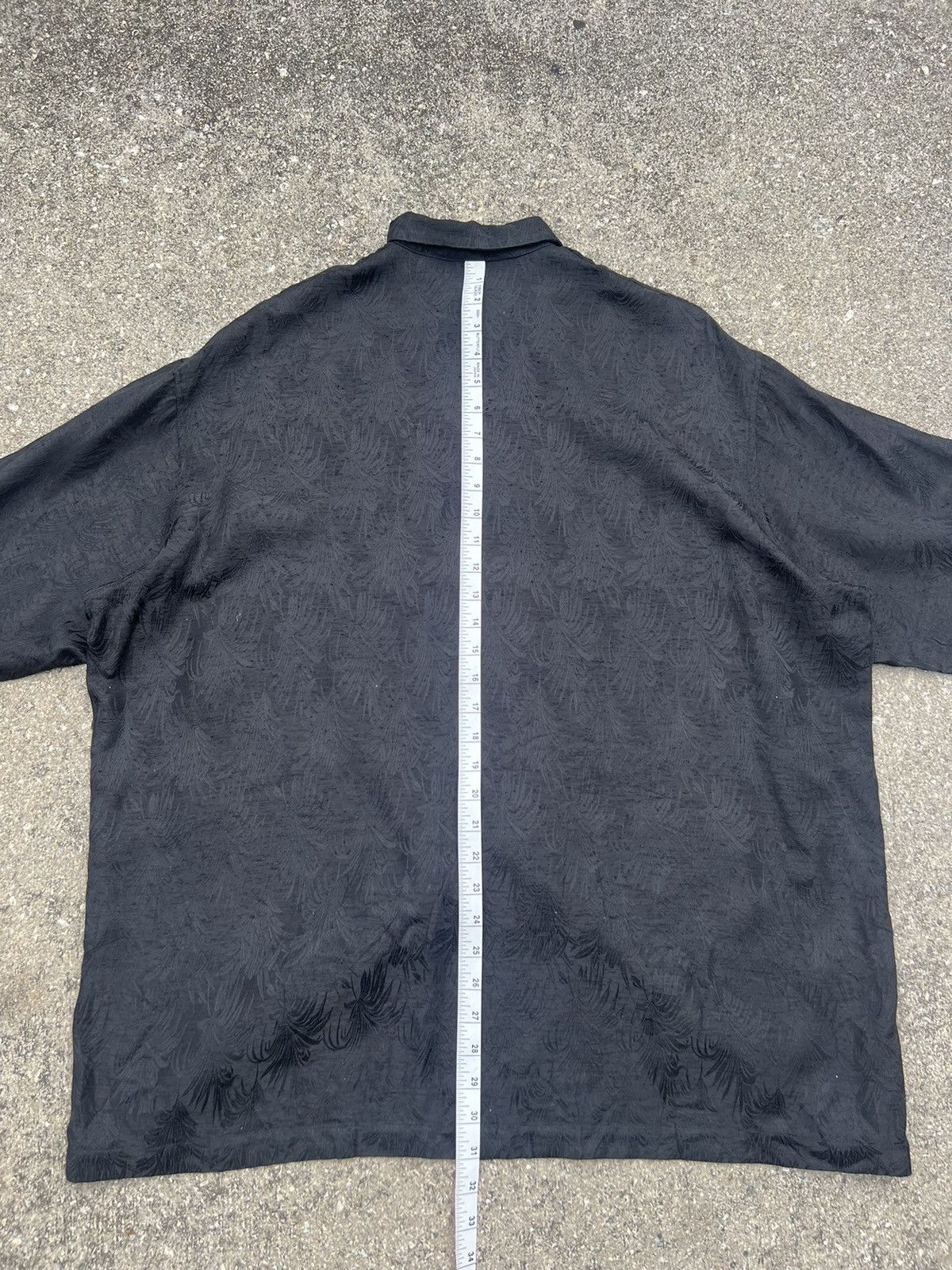 Johnbull Vintage 80s John Bull Zou Zou Raw Silk Black Jacquard Shirt Size US XL / EU 56 / 4 - 5 Thumbnail