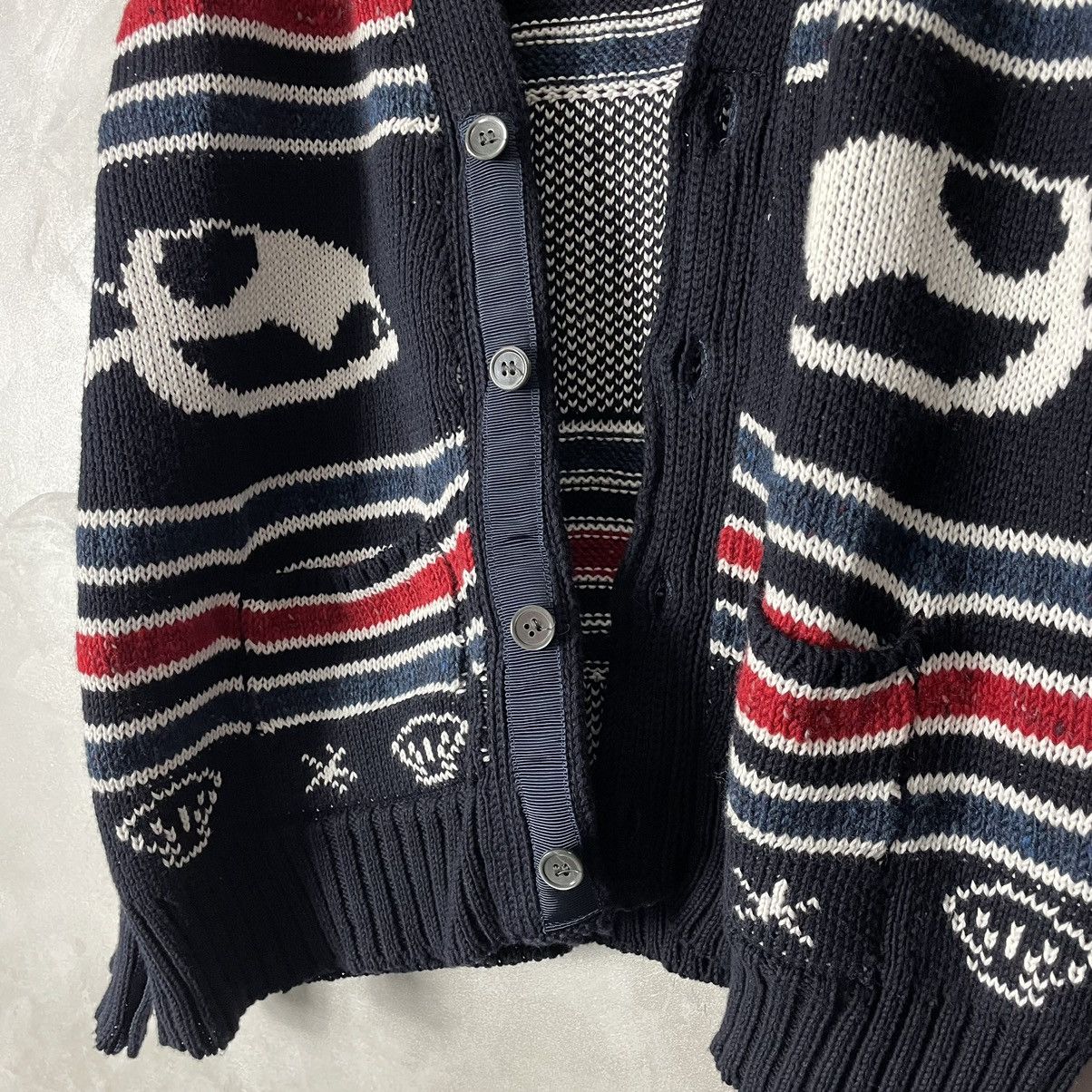 Thom Browne Thom Browne Fish Fair Isle Knit Cardigan Size US M / EU 48-50 / 2 - 15 Thumbnail