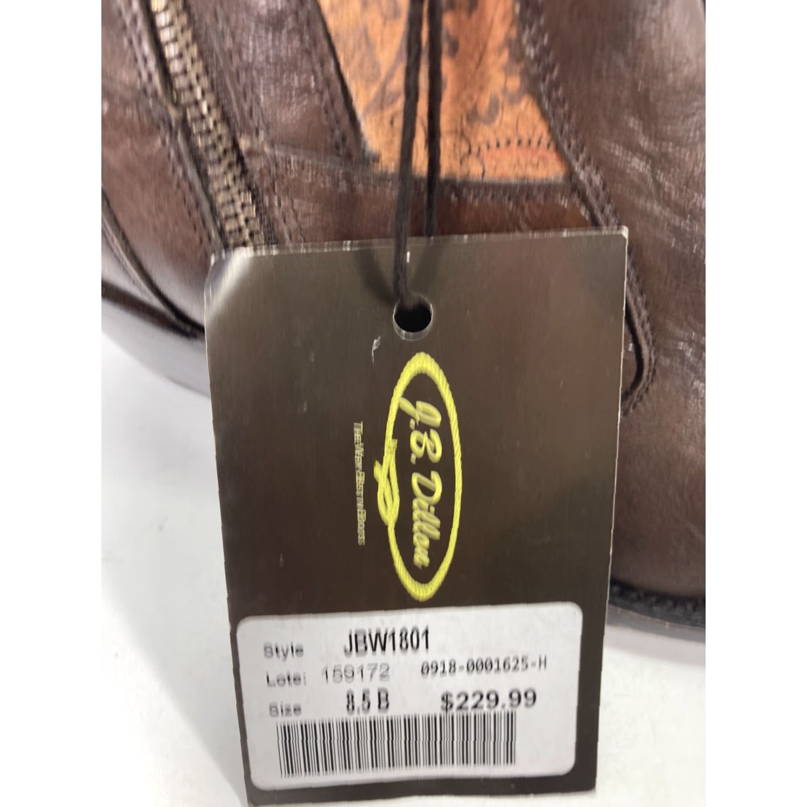Vintage J.B. Dillon Ankle Boots Women Size 8.5 B Brown Leather Side Zip 2 Inch Heel NWT Size US 9 / IT 39 - 7 Thumbnail