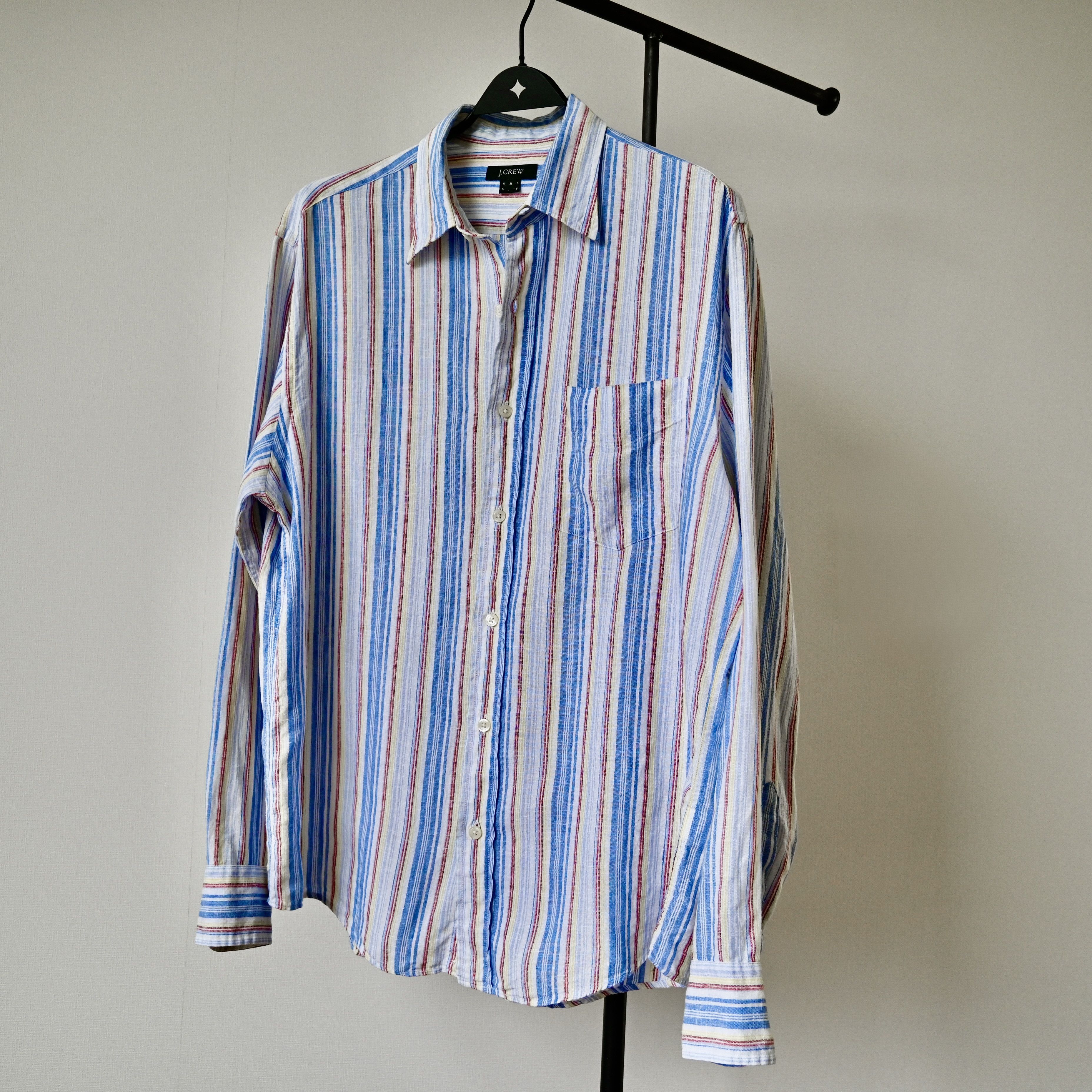 J.Crew VTG 2000s J.Crew sunshine colored stripe linen shirt Size US M / EU 48-50 / 2 - 5 Thumbnail