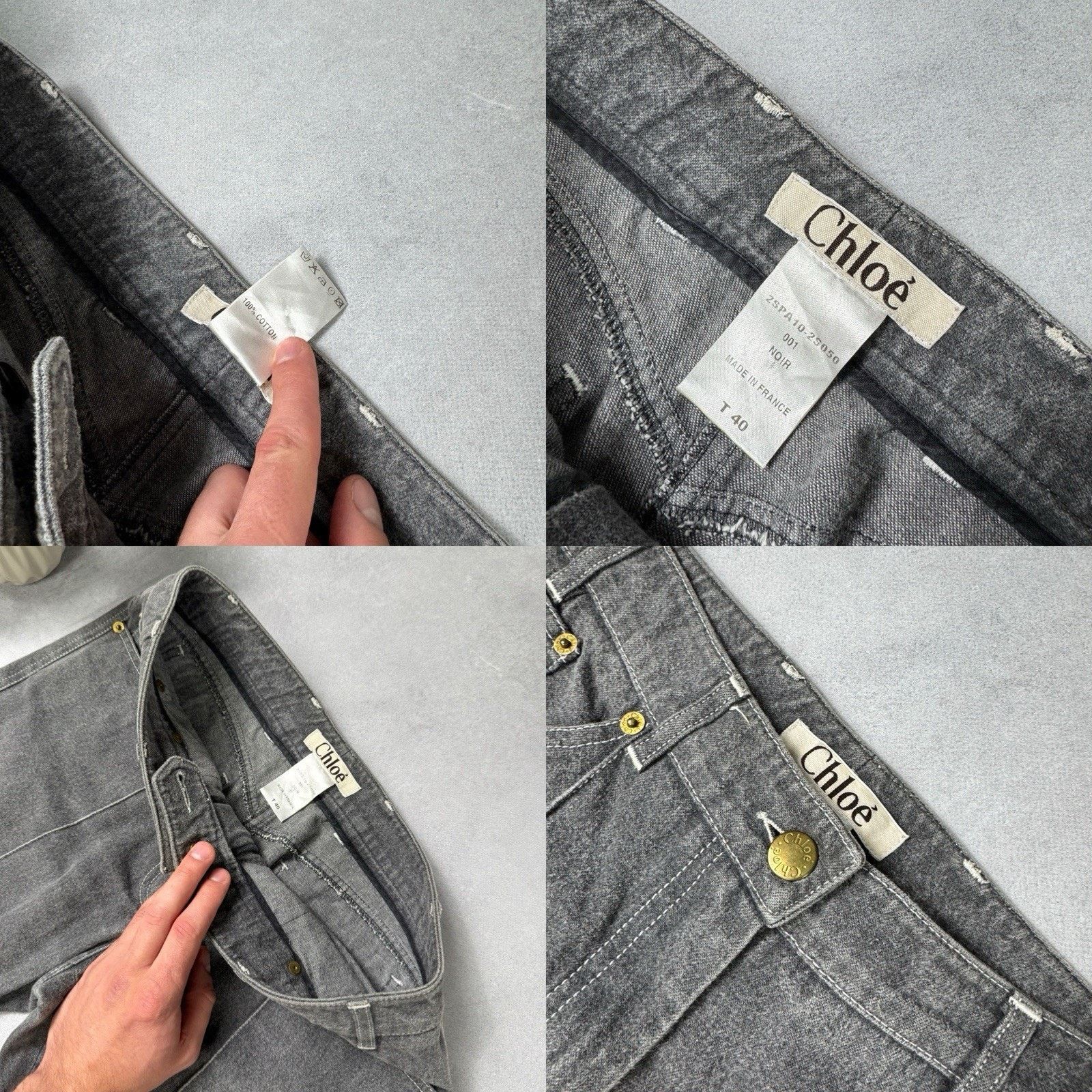 Chloe Vintage Chloe Women Flared Grey Jeans Size 40 Size 28" / US 6 / IT 42 - 24 Thumbnail
